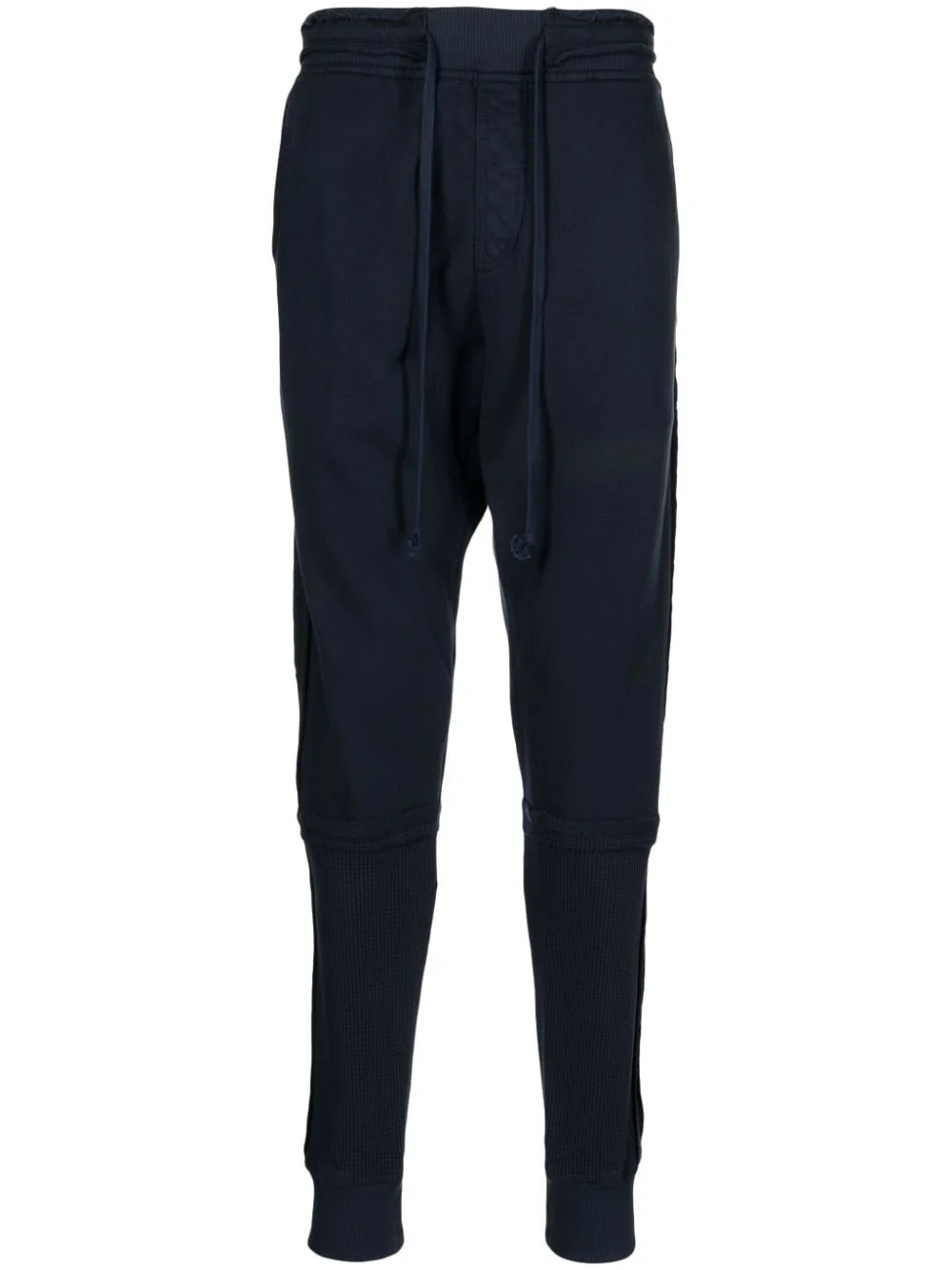 stretch-cotton drawstring-waistband track pants - 1