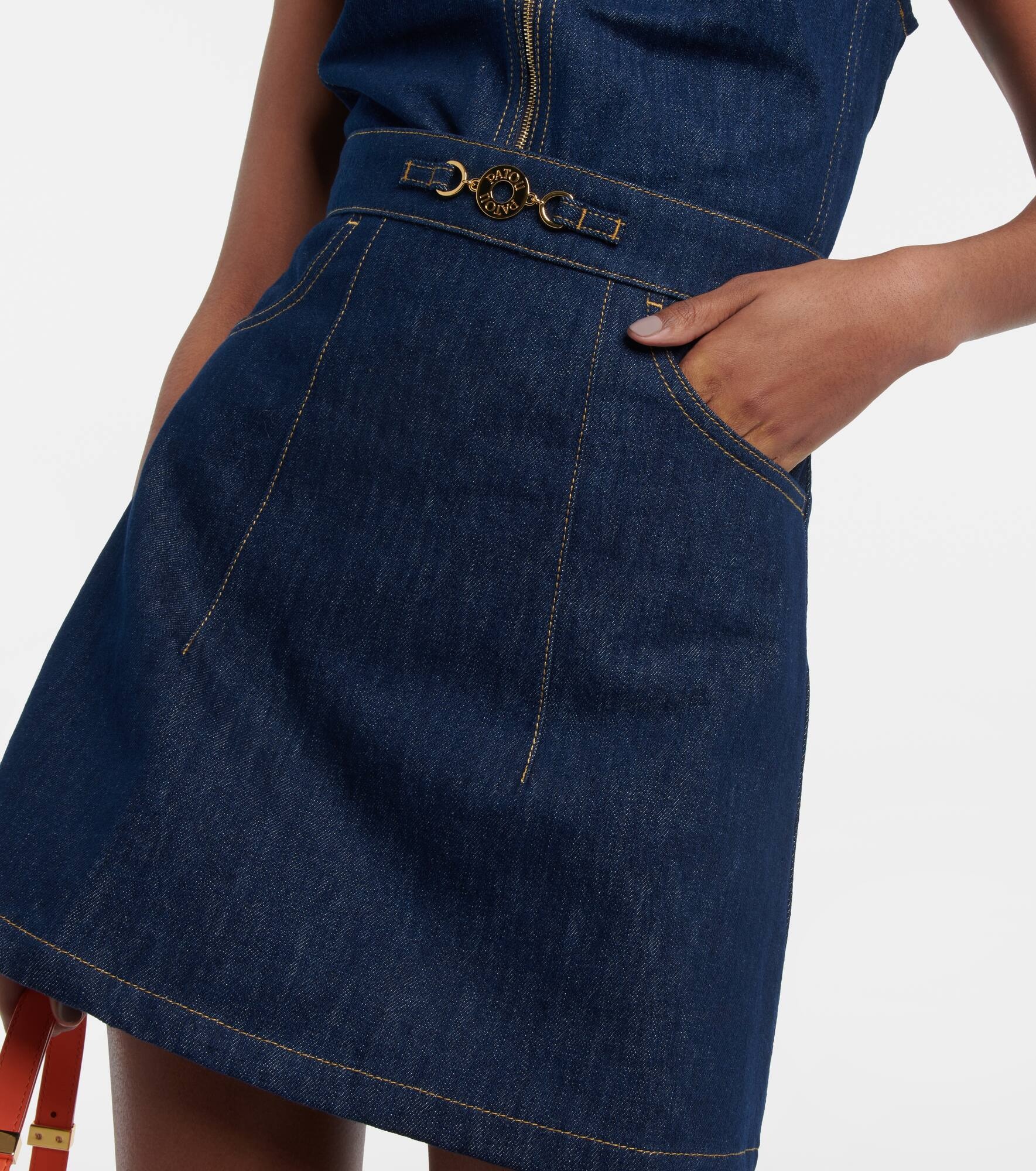 High-rise denim miniskirt - 4