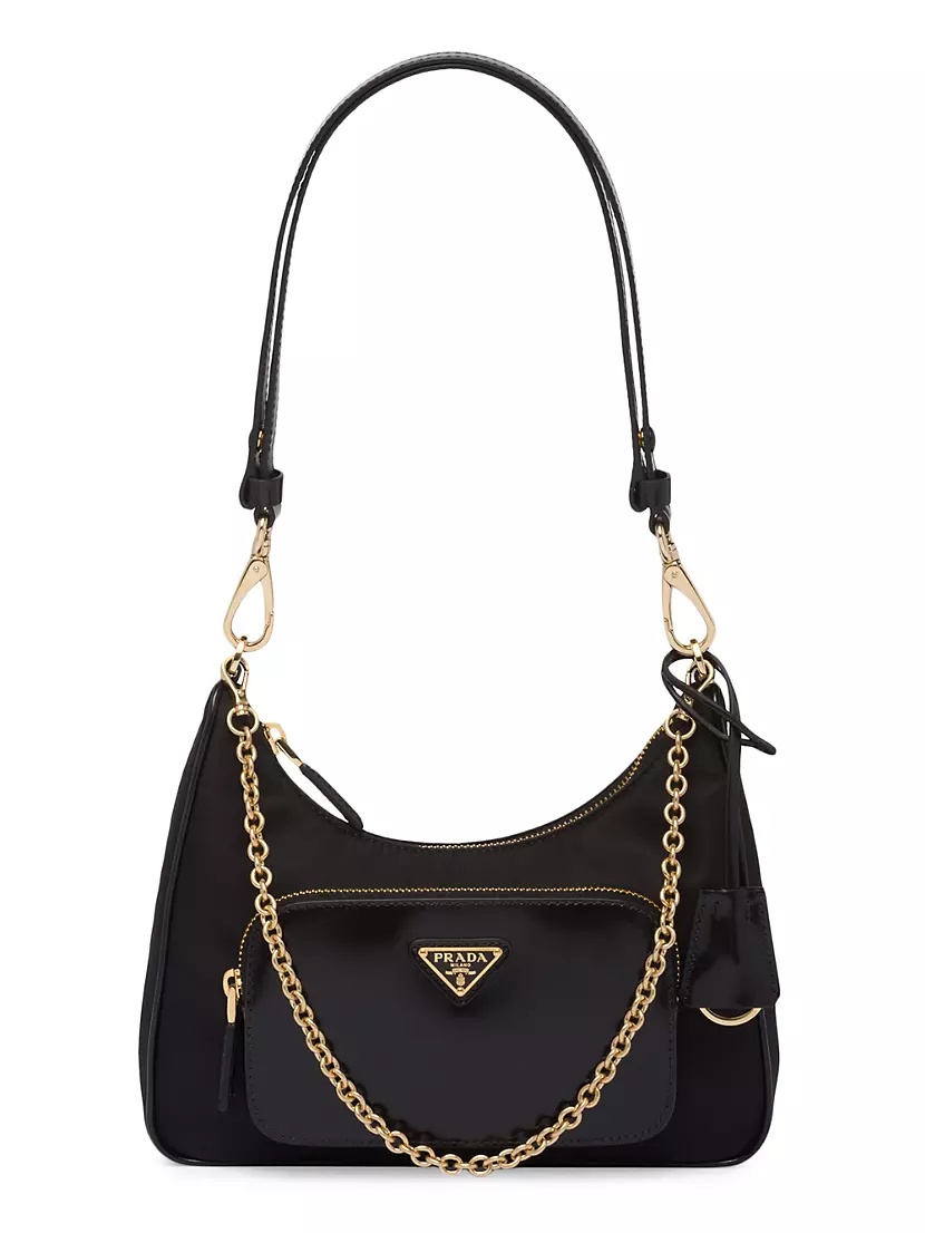 Prada Re-Nylon And Brushed-Leather Mini Bag