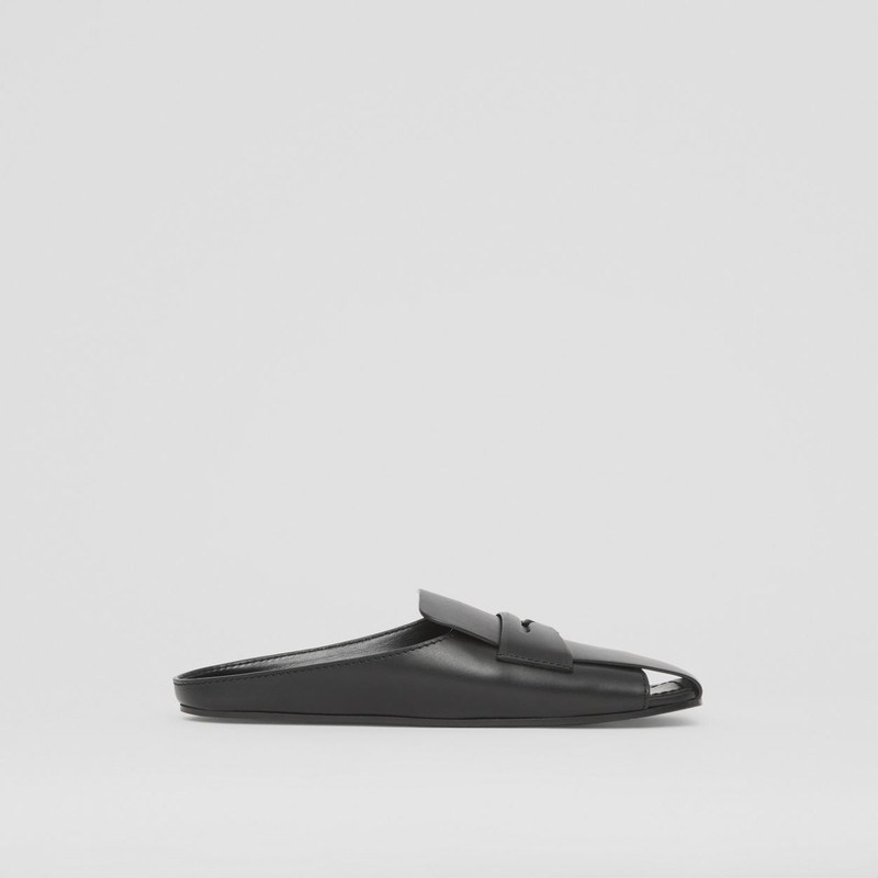 Burberry Loafer Detail Leather Mules outlook