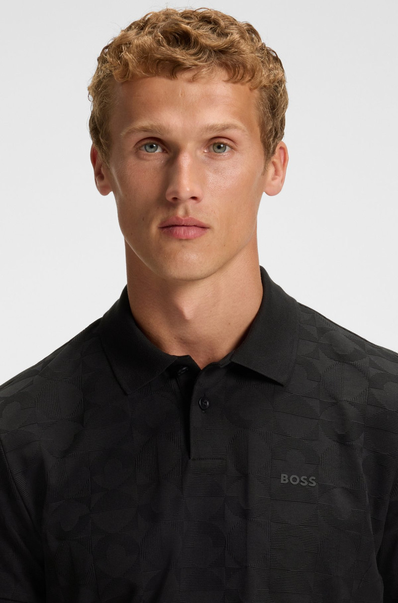 COTTON POLO SHIRT WITH CIRCLE JACQUARD 3