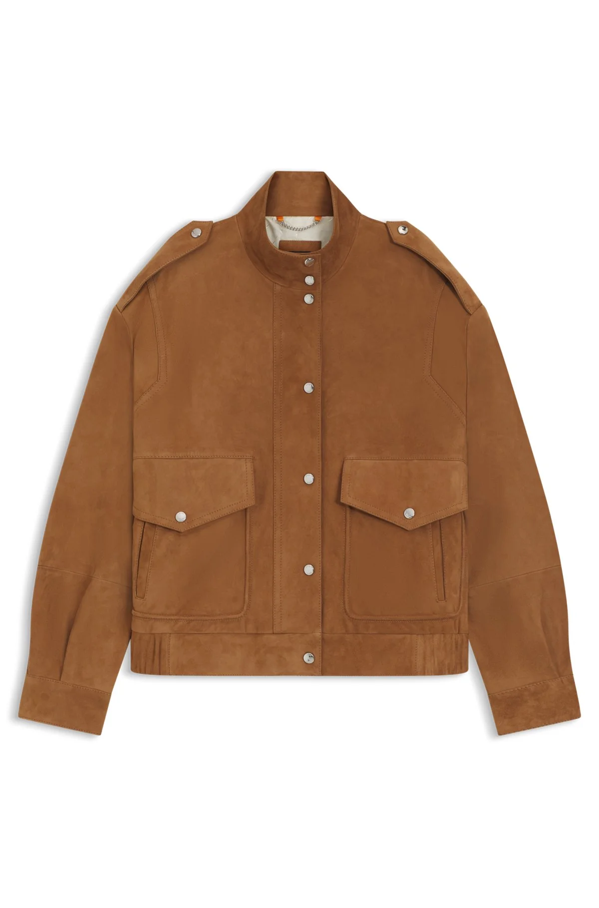 SUEDE JACKET WITH BOMBER STYLING - 1
