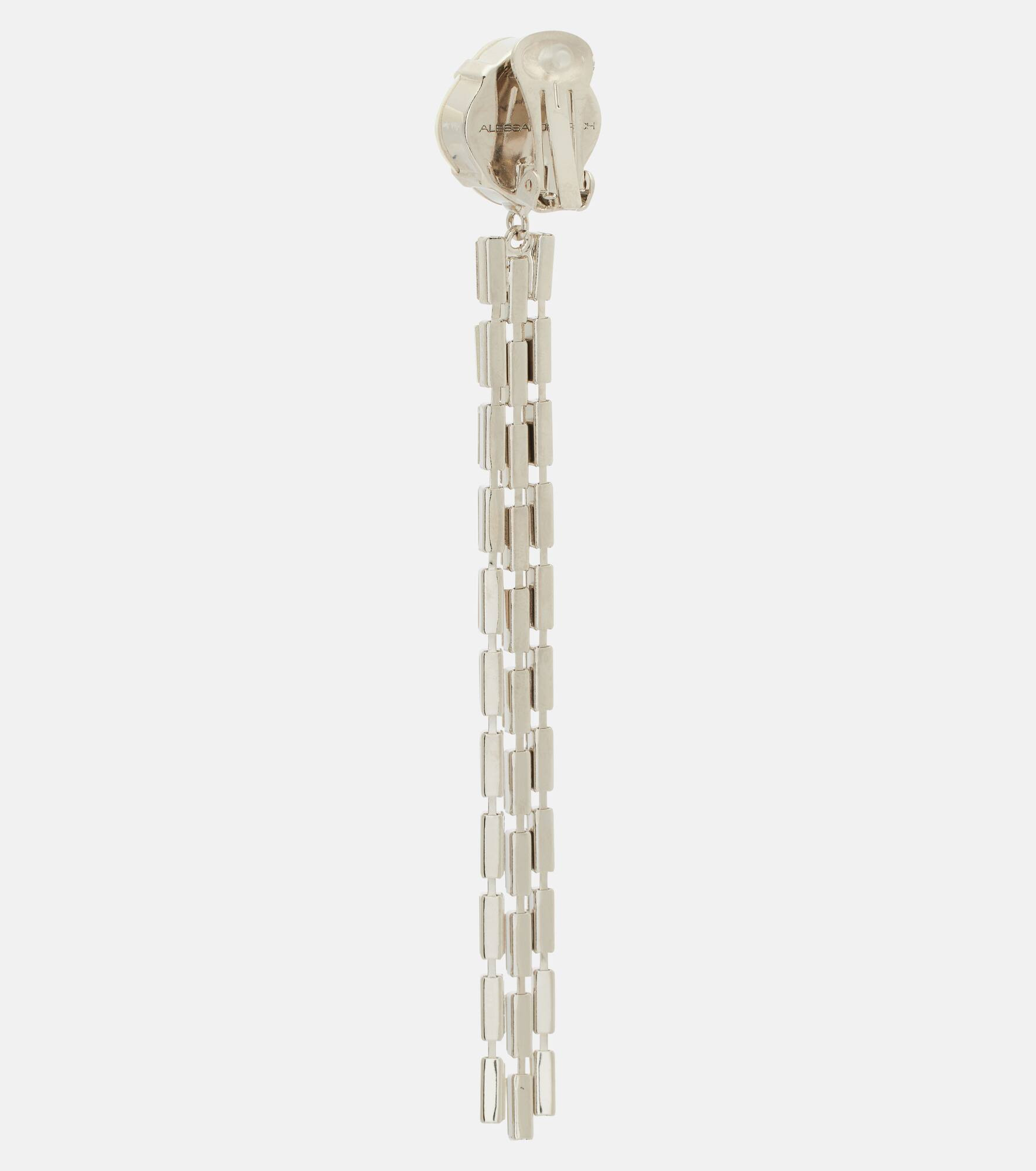Fringed clip-on drop earrings - 5