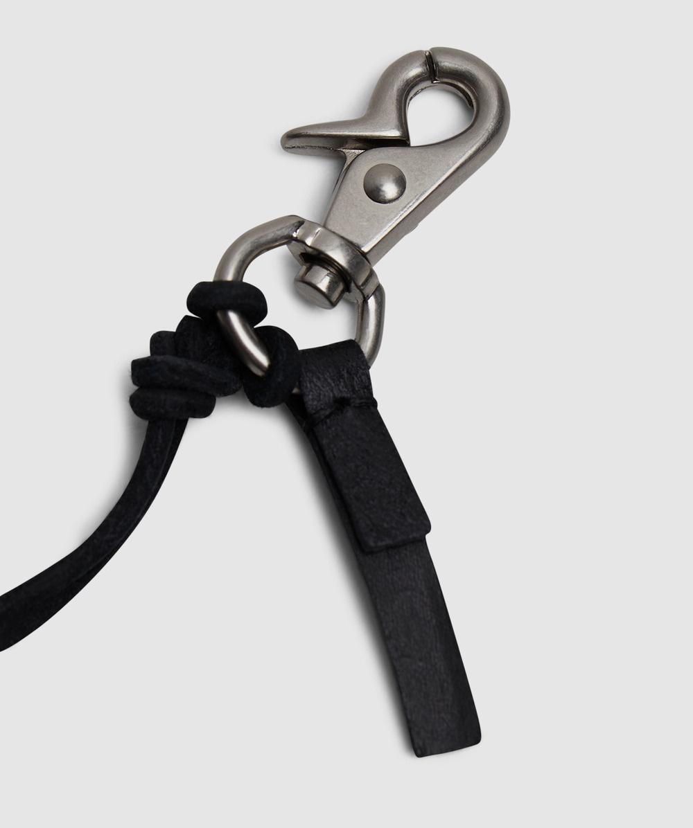 Ladon black leather keychain - 3