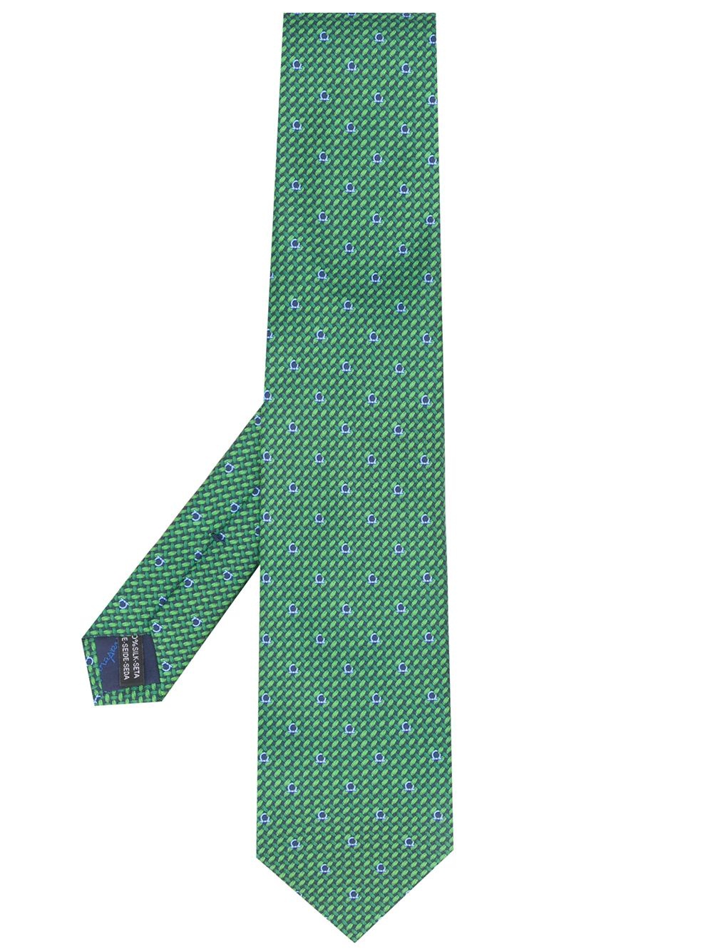 Gancini print silk tie - 1