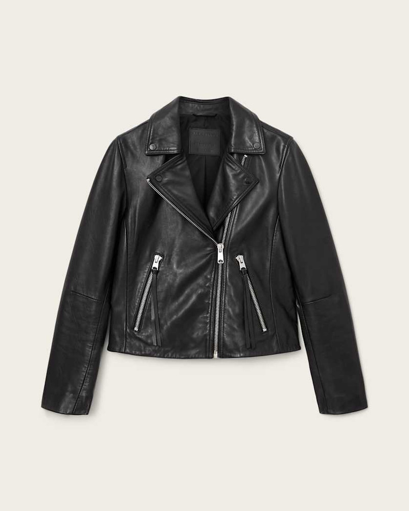 DALBY SLIM FIT LEATHER BIKER JACKET - 1