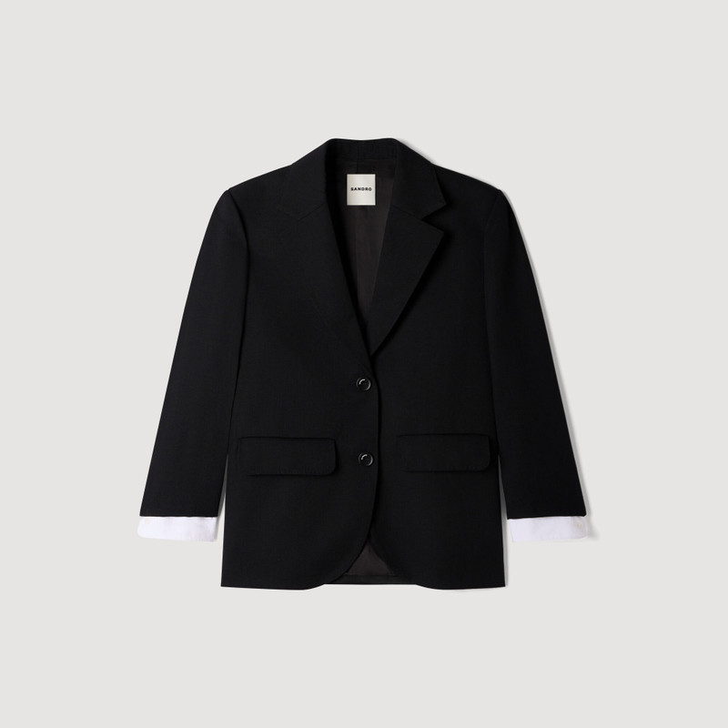 MIXED-MATERIAL SATIN JACKET 1