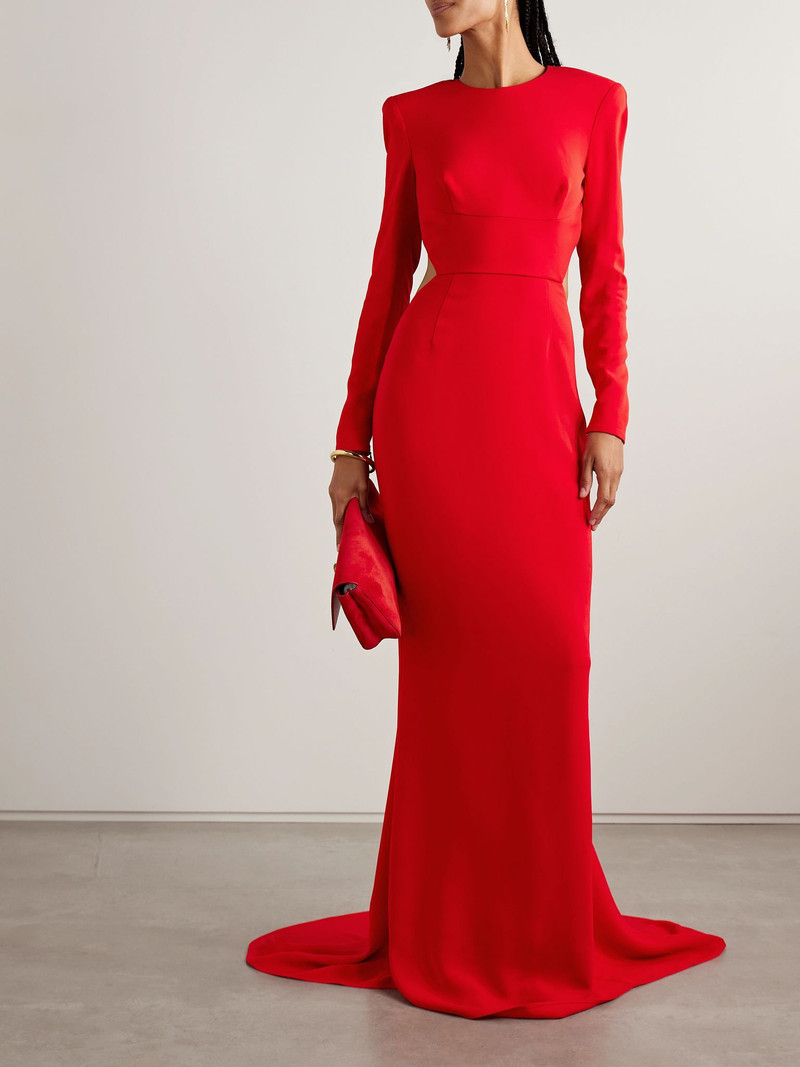 Stella McCartney Open-back crepe gown Red outlook