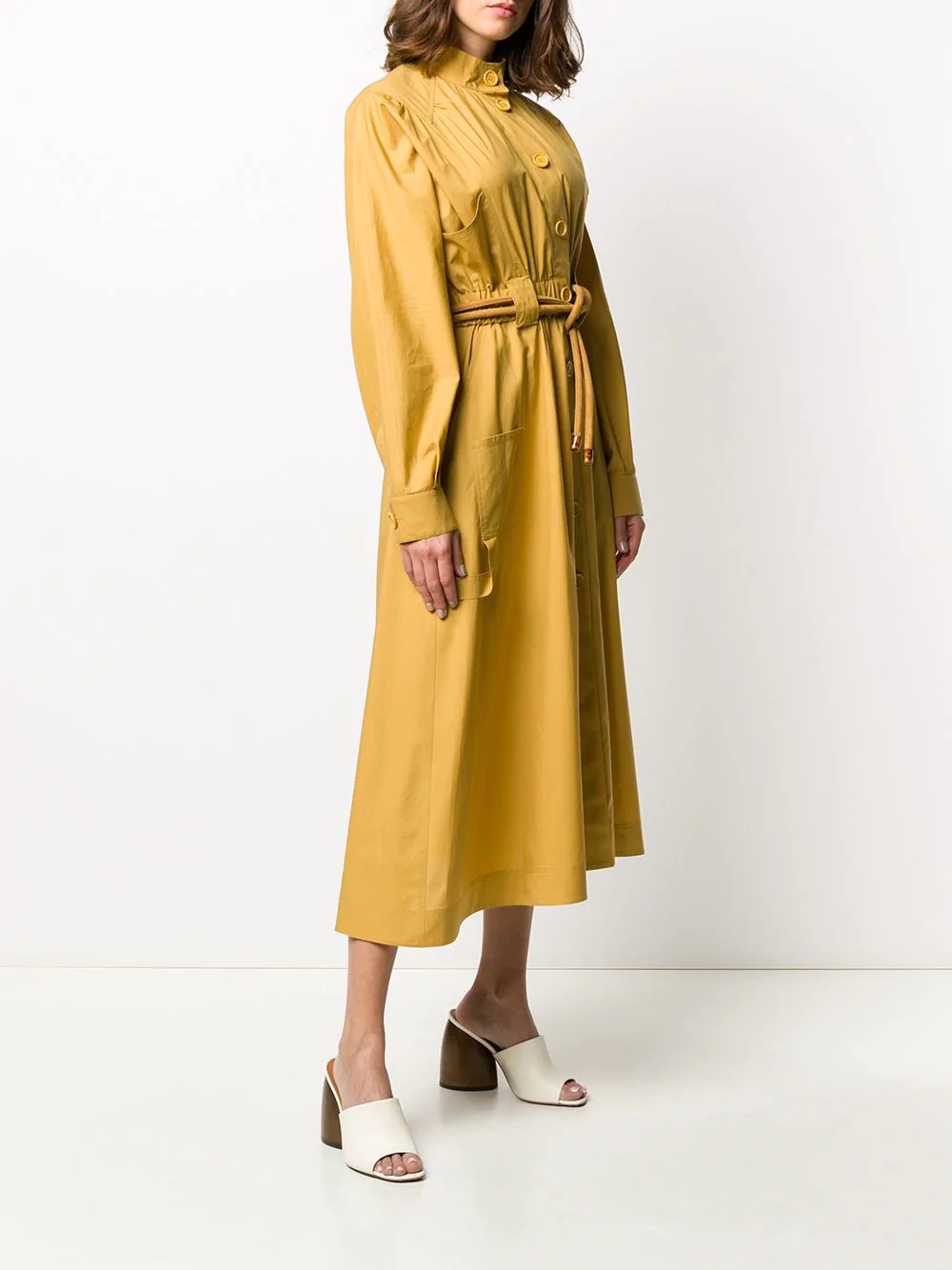 belted midi shirt dress - 3