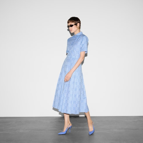Cotton poplin midi dress - 3