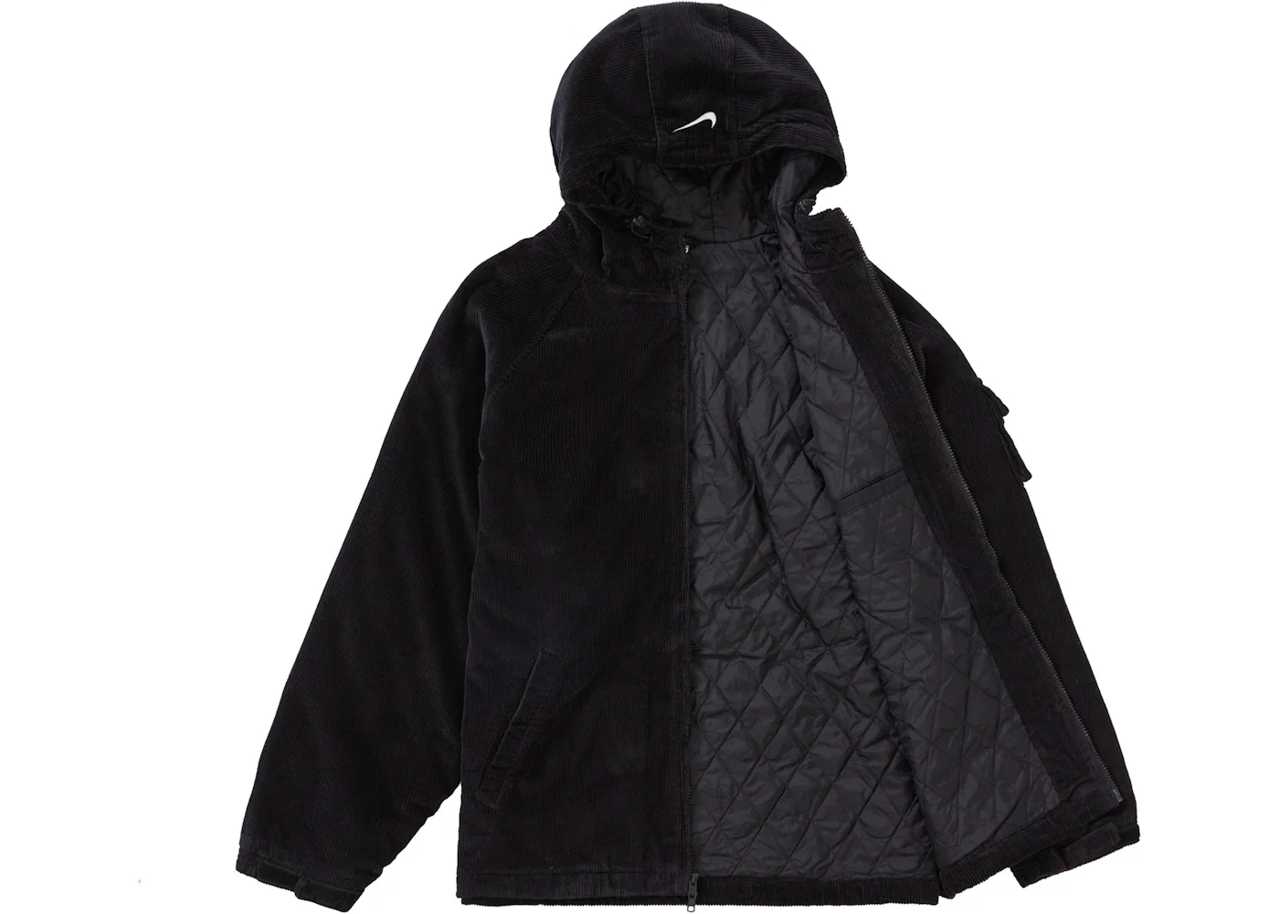 Supreme Supreme Nike Arc Corduroy Hooded Jacket Black Supreme Supreme Nike Arc Corduroy Hooded Jacket Black