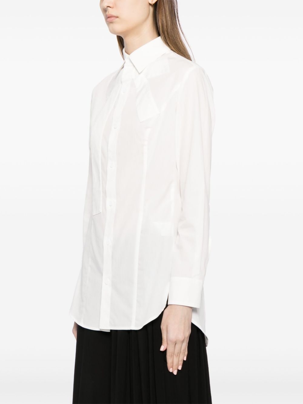 bow-detail cotton shirt - 3