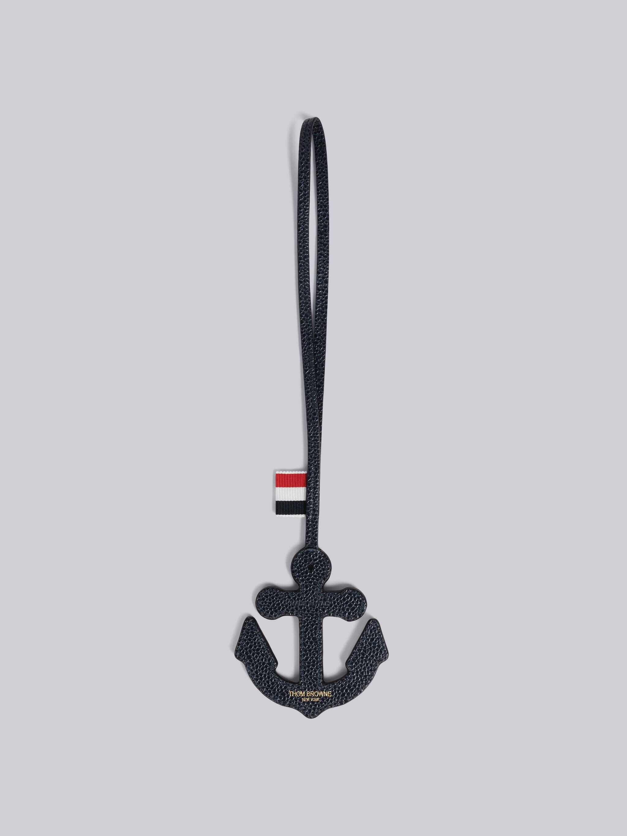 Pebble Grain Leather Anchor Charm - 3