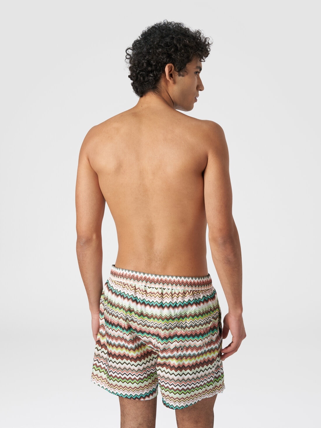 Swimming trunks in zigzag print nylon - 3