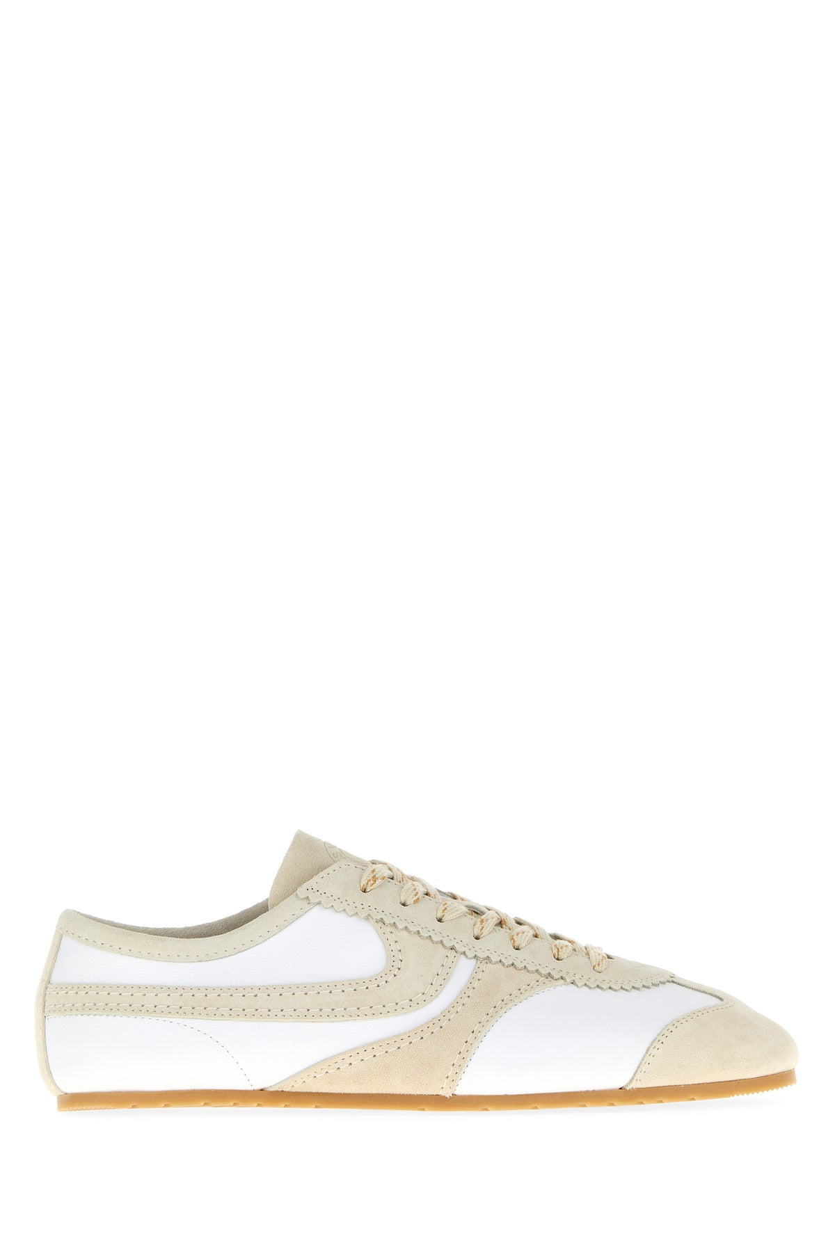Two-tone leather and suede sneakers - 1
