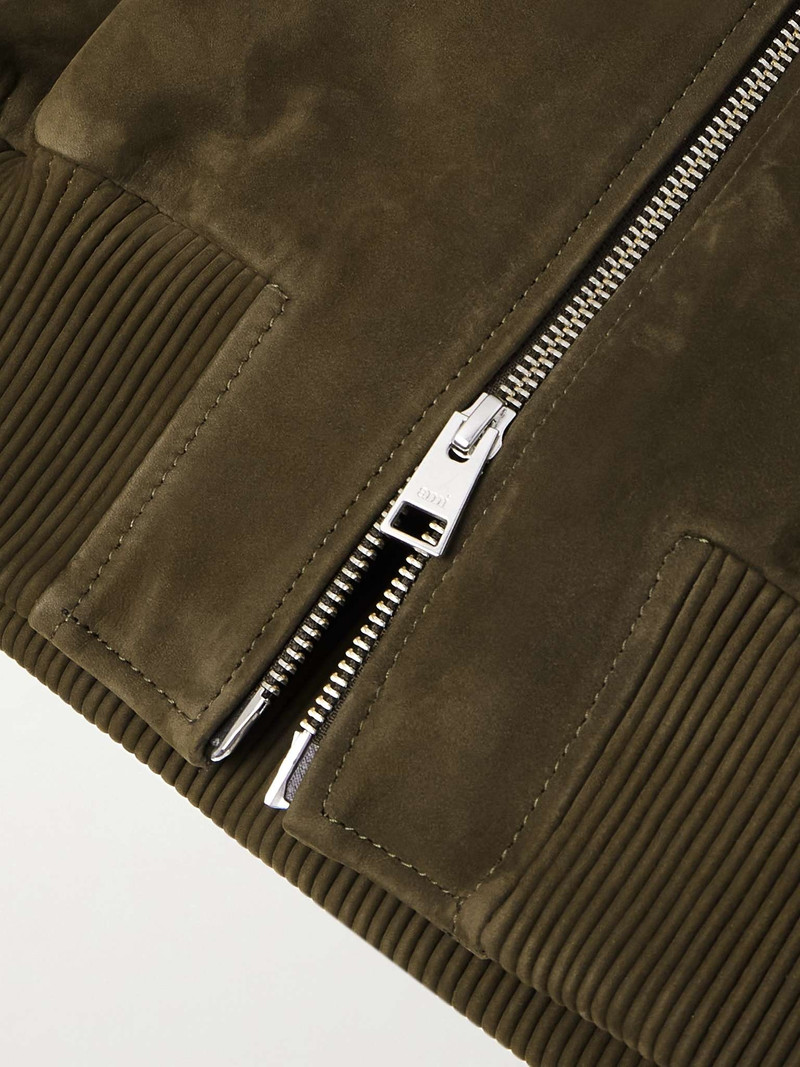 Logo-Embossed Suede Bomber Jacket 5