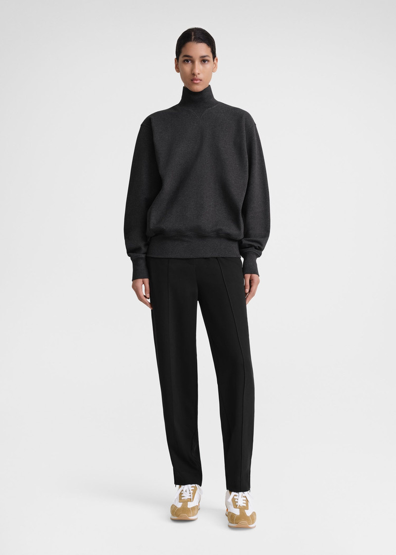 Totême Cotton turtleneck sweatshirt charcoal melange outlook