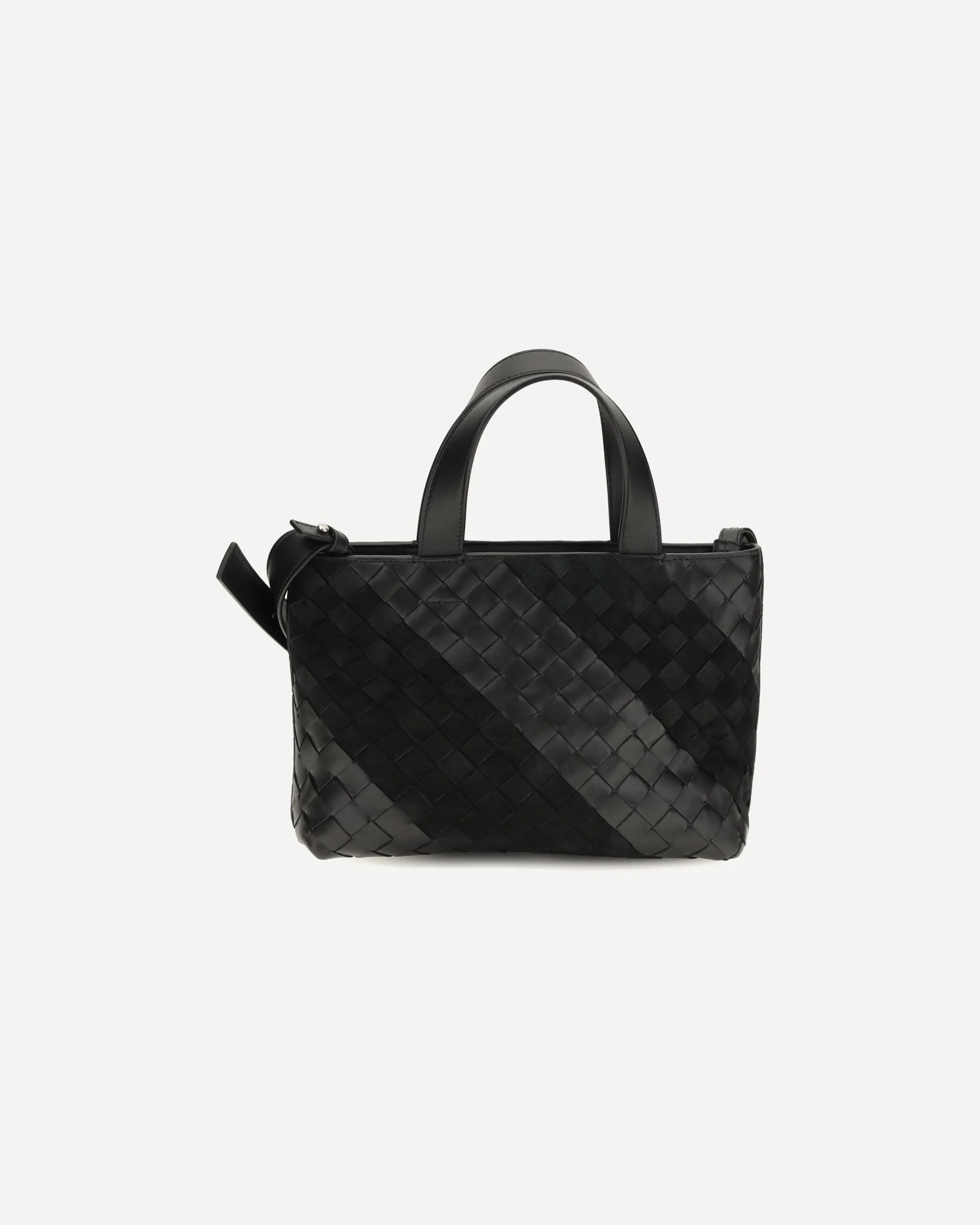 Intrecciato Handbag with suede stripes - 1