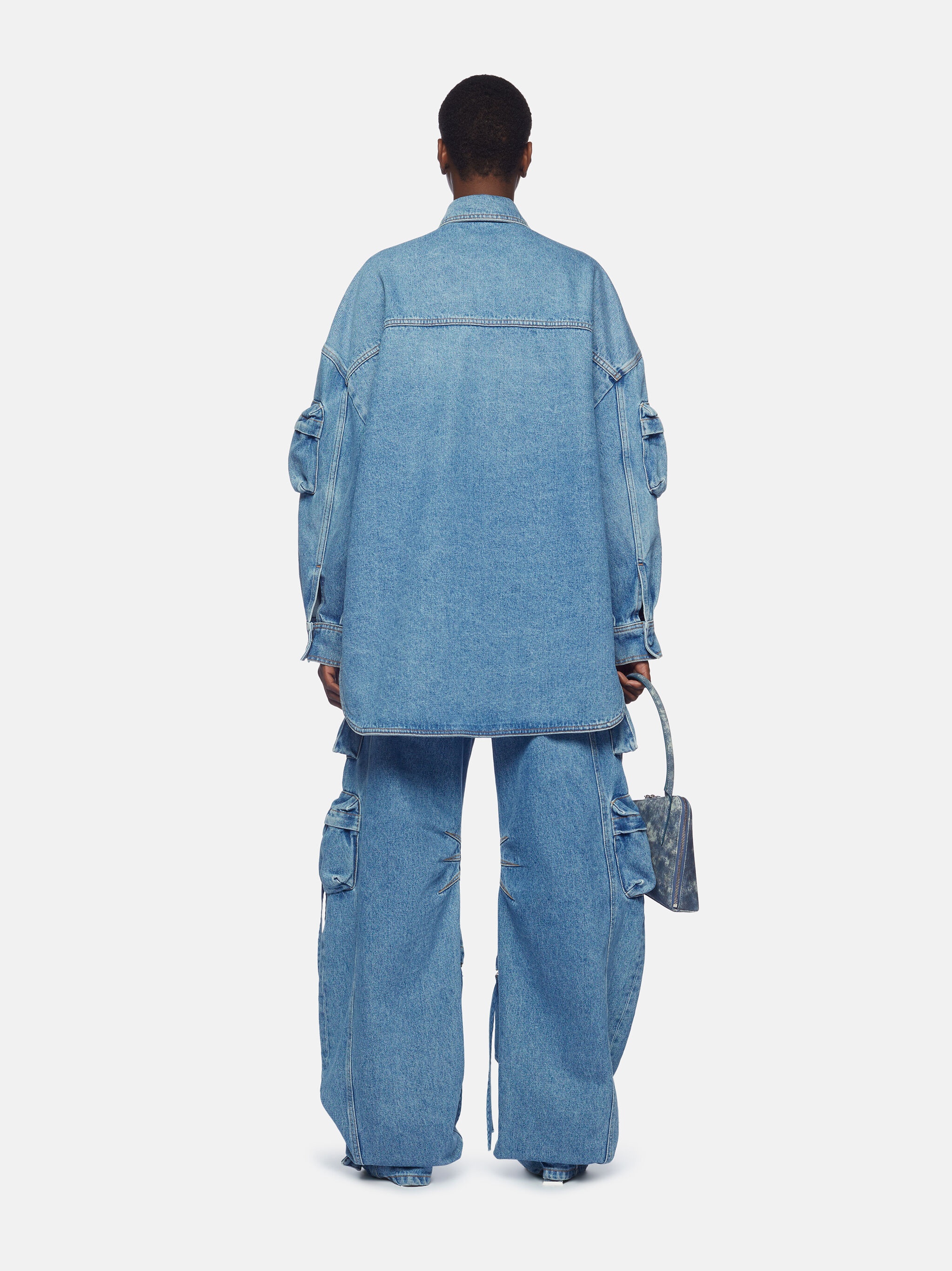 ''FERN'' WASHED BLUE SHORT COAT - 3