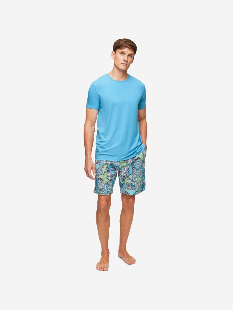 Derek Rose Men's Lounge Shorts Ledbury 57 Cotton Batiste Multi outlook