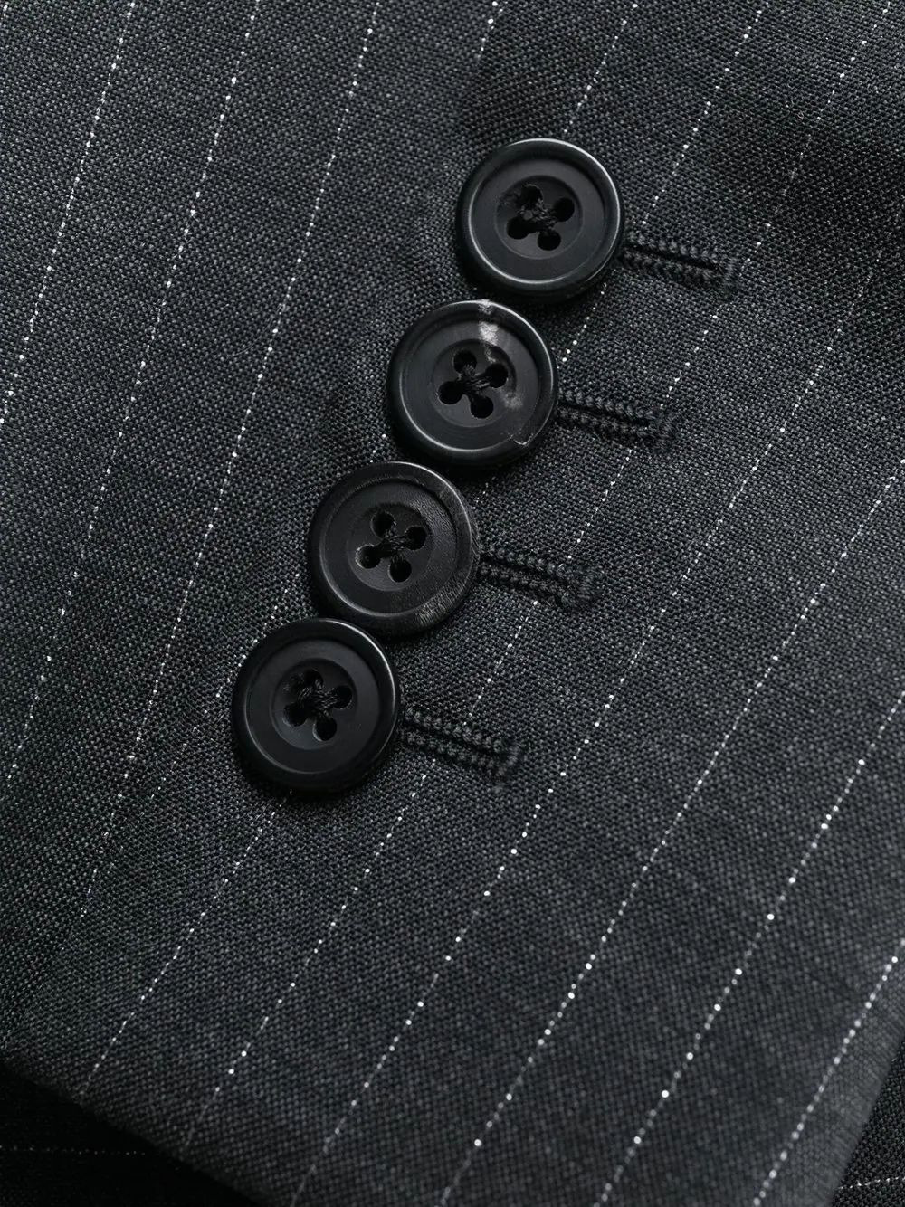 insect embellished pinstriped blazer - 7