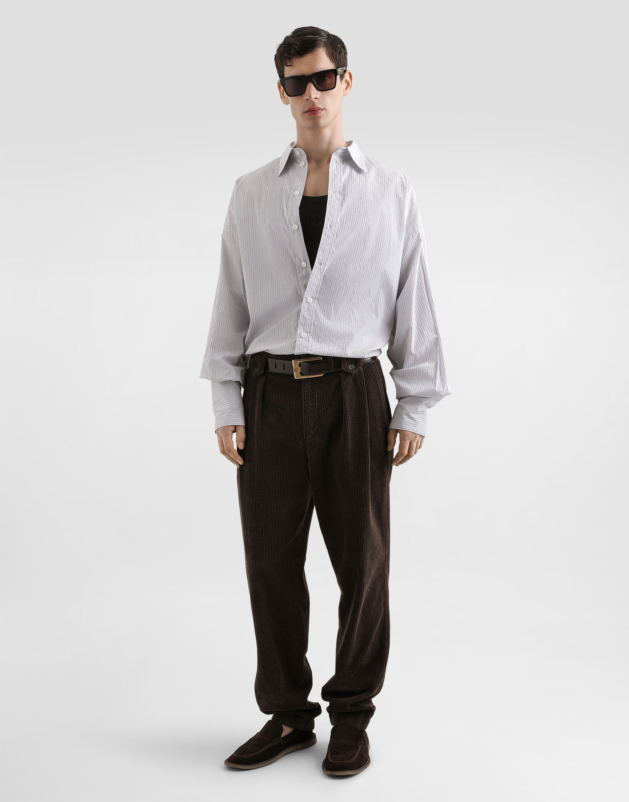Oversized striped poplin shirt - 2