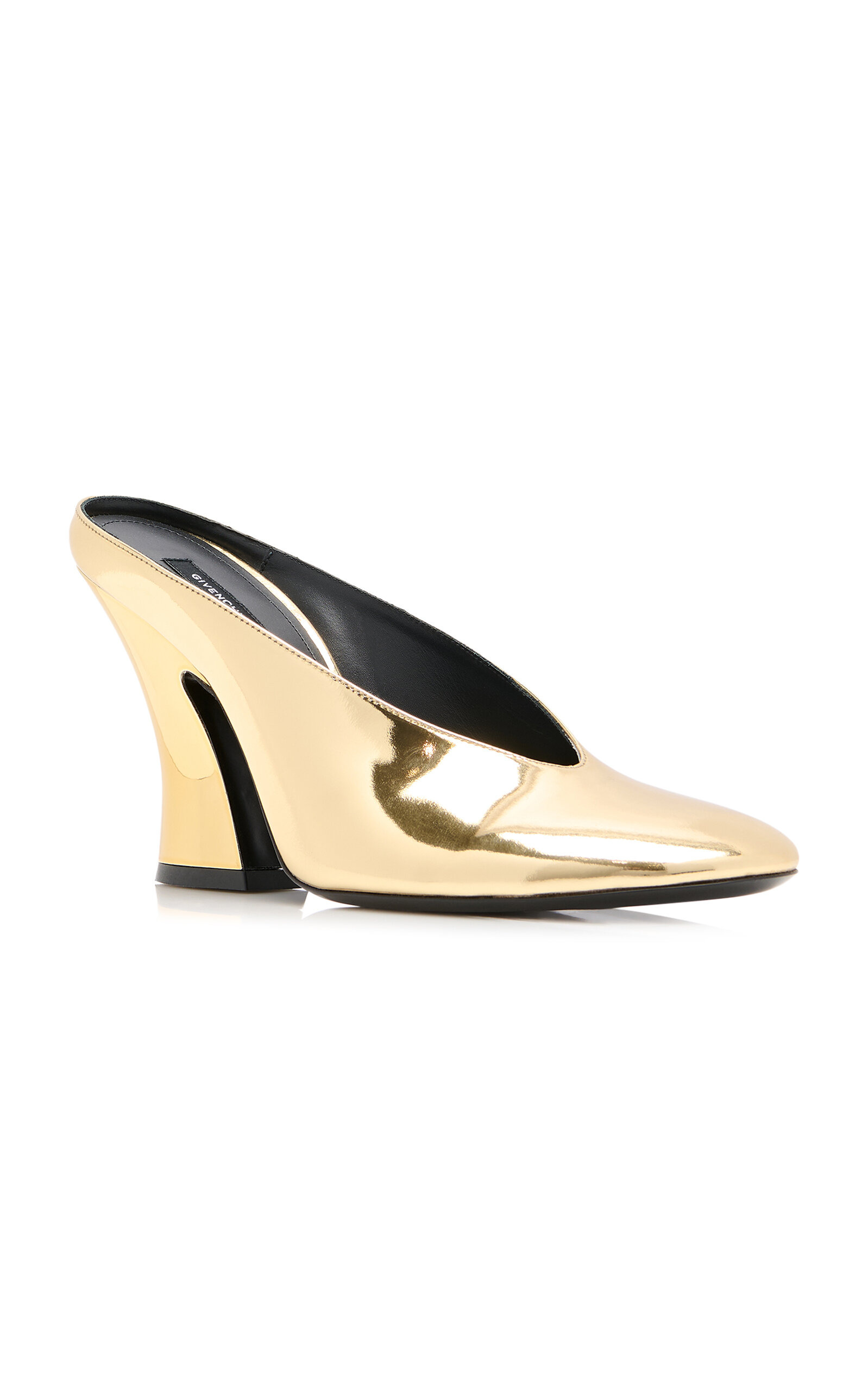 Metallic Leather Mules gold - 4