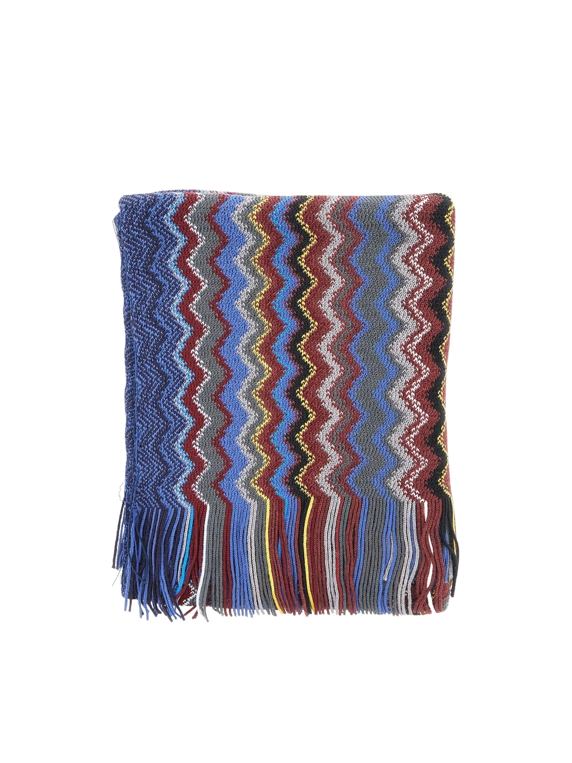 Chevron Knit Fringe Scarf - 1