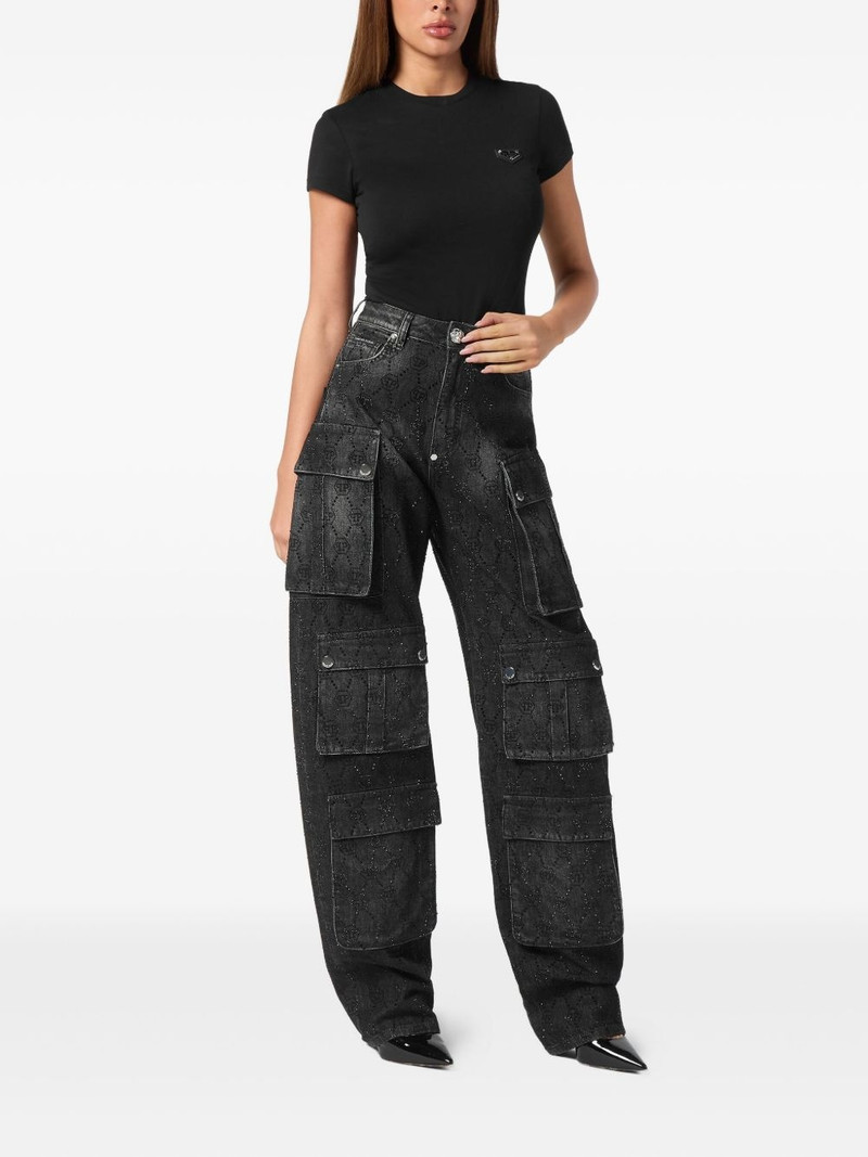 PHILIPP PLEIN Cargo Monogram Strass jeans outlook