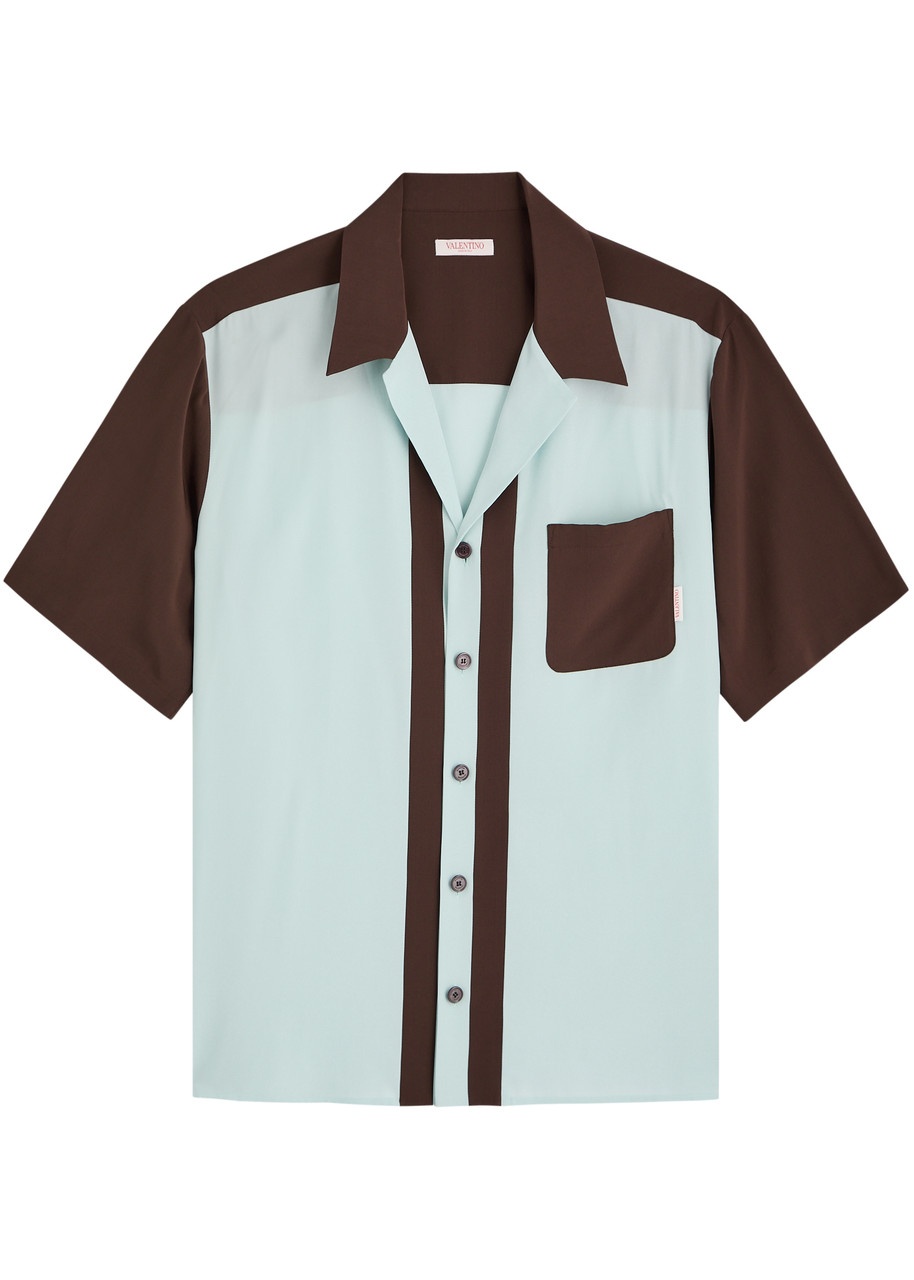 【関税&送料込】Valentino Garavani Muslin Bowling Shirt Valentino Garavani Lily Print short-sleeve Bowling Shirt