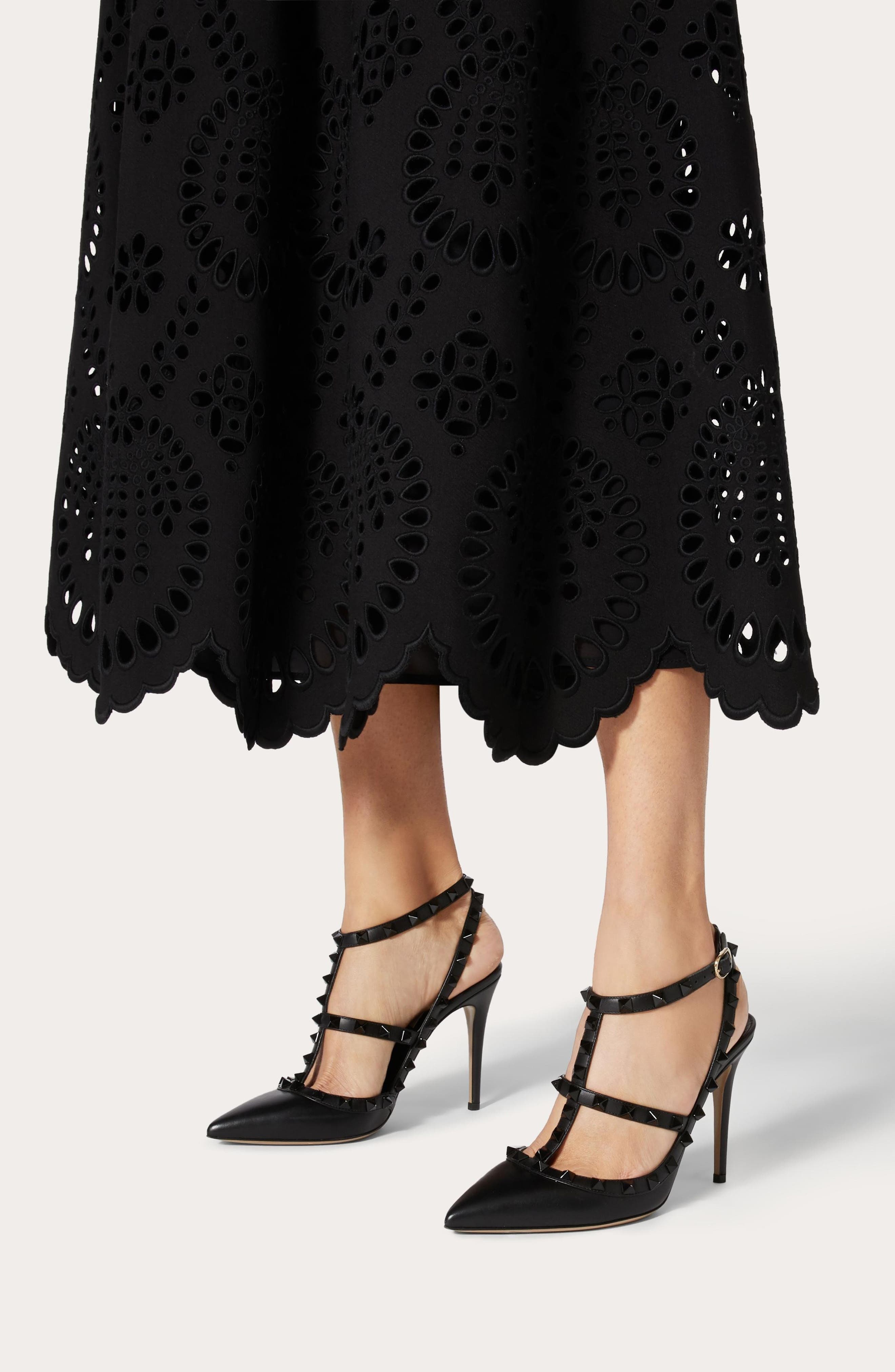 Valentino Garavani Rockstud Patent T-Strap Pointed Toe Pump in Nero at Nordstrom - 2