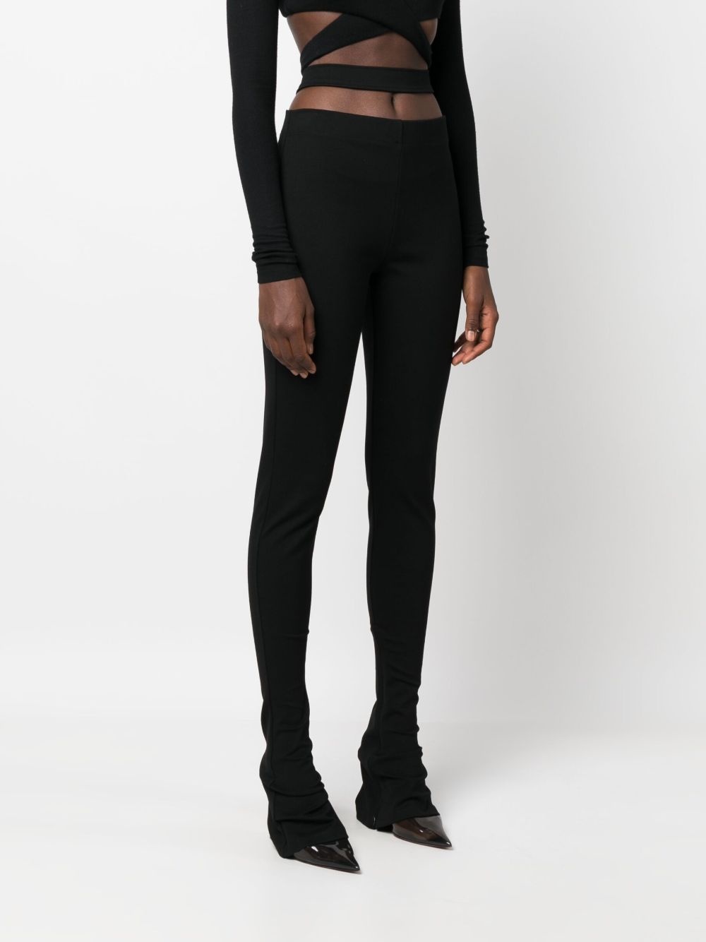cut-out flared trousers - 3