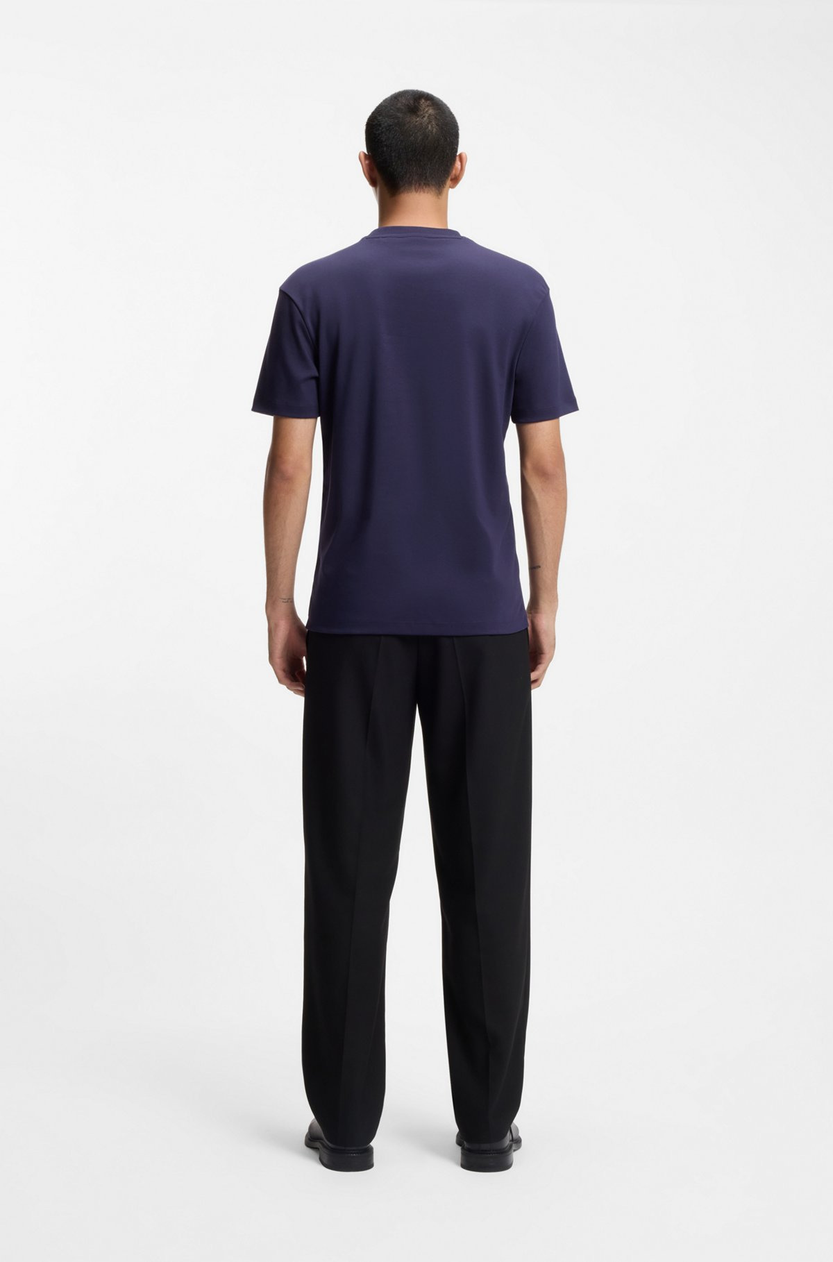 INTERLOCK-COTTON REGULAR-FIT T-SHIRT WITH STACKED LOGO - 5
