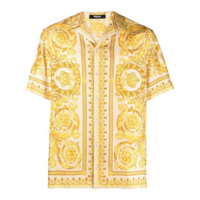 Barocco-print silk shirt - 1