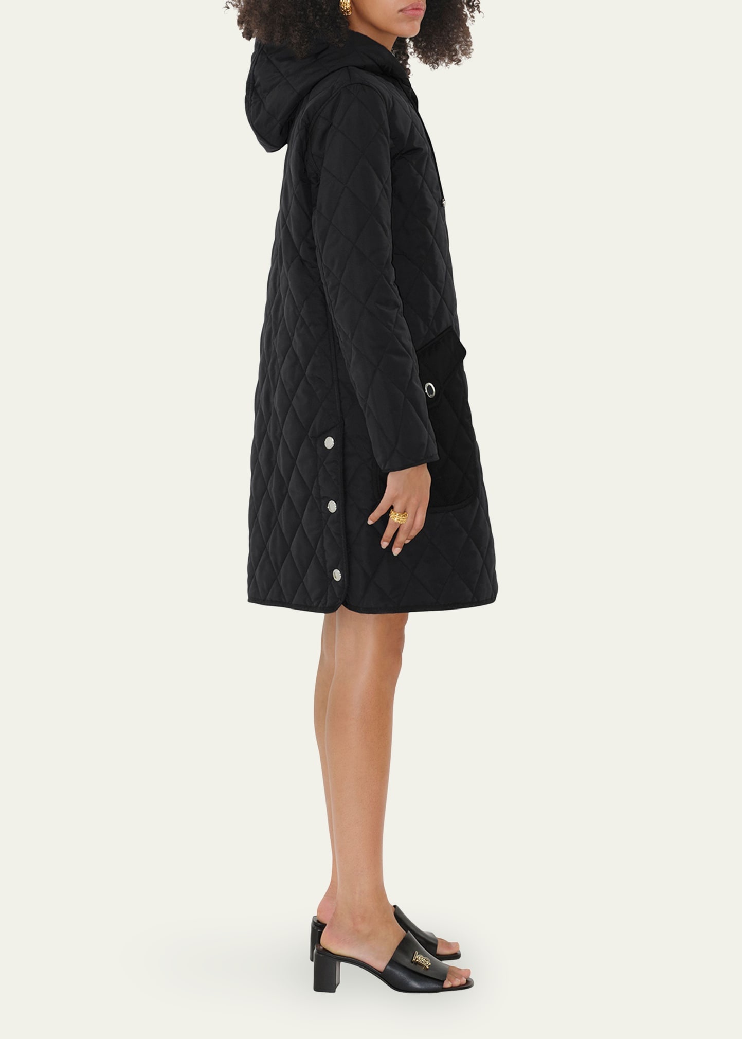 Roxby Quilted Top Coat with Hood - 4