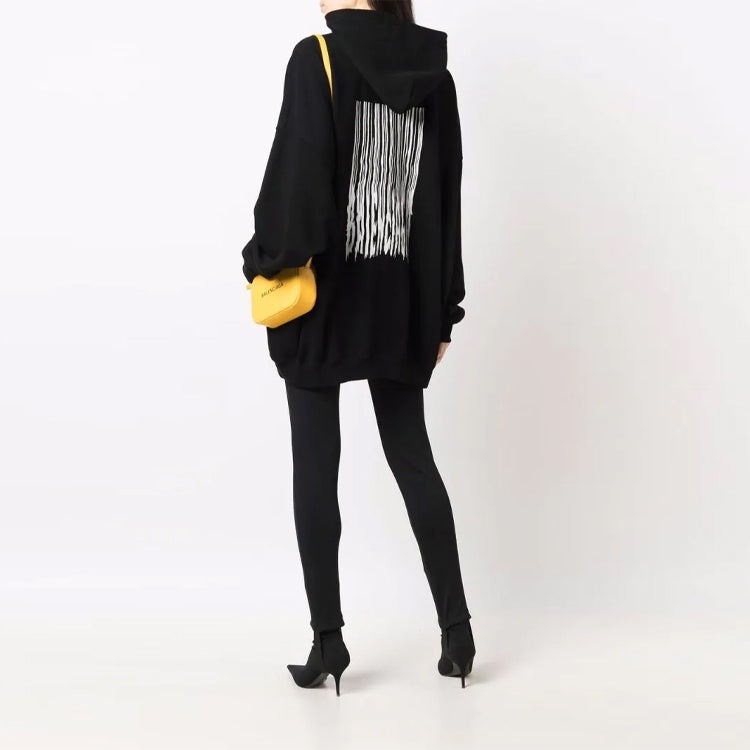 Balenciaga Barcode Cotton Hoodie 'Black' 651799TKVE61070 - 3
