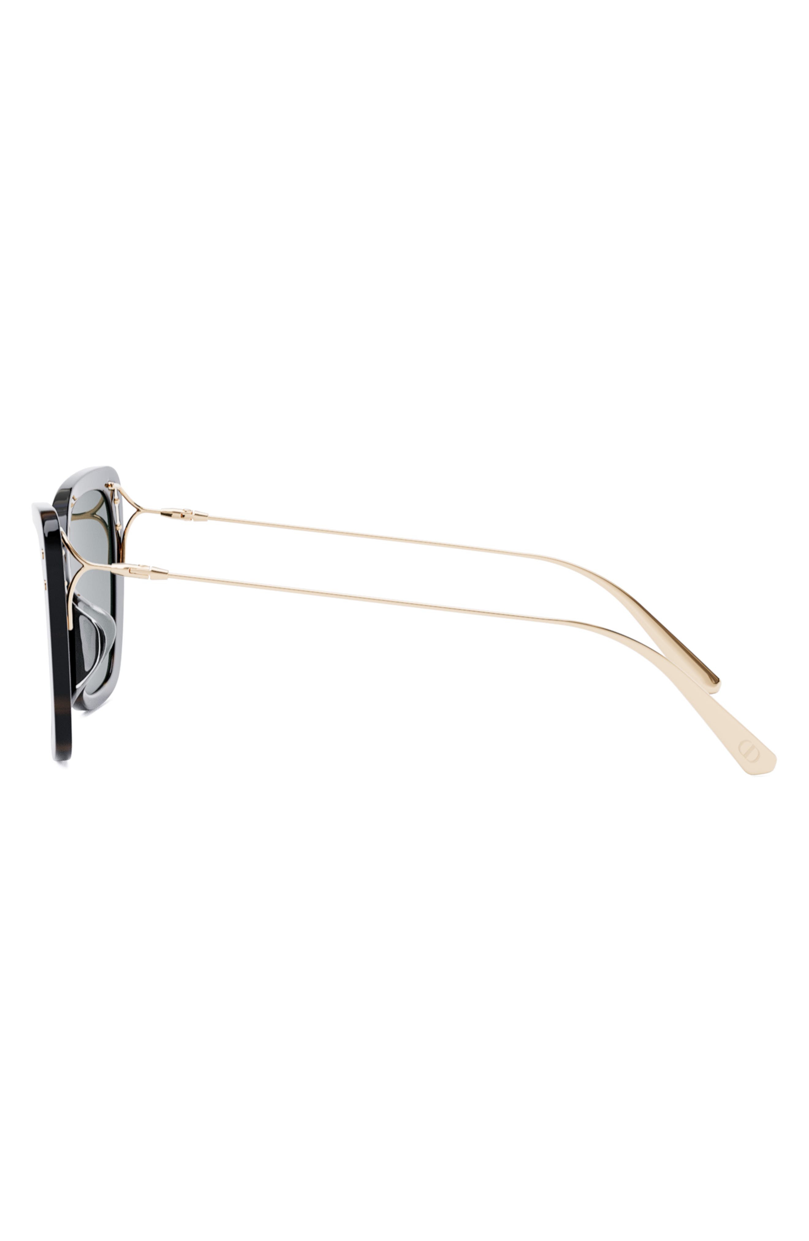 MissDior B5F 56mm Butterfly Sunglasses in Dark Havana /Green at Nordstrom - 3