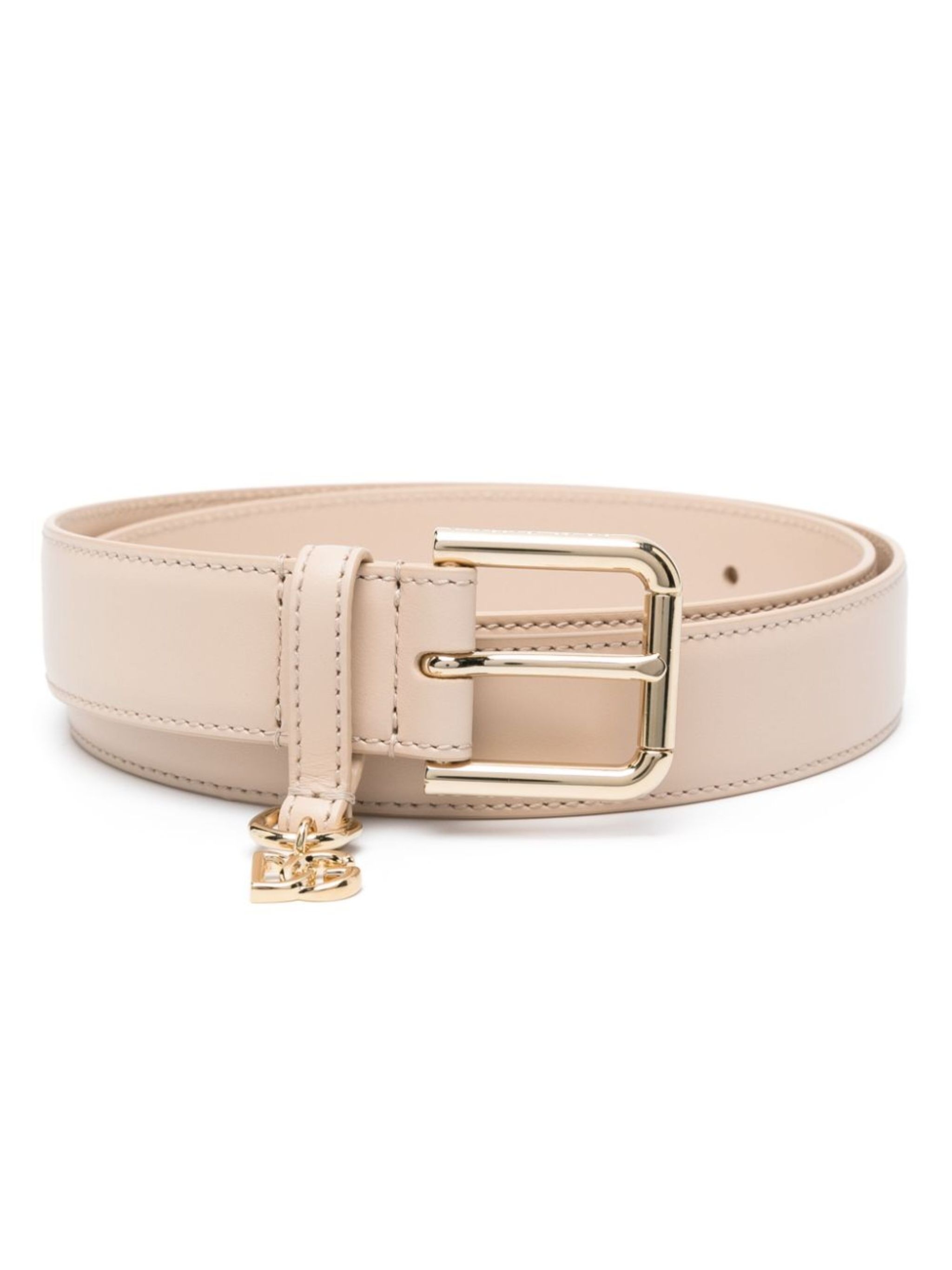 logo-charm leather belt - 1