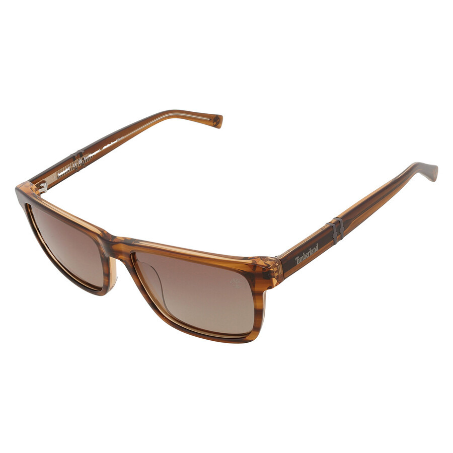 Timberland Polarized Brown Rectangular Men's Sunglasses TB00020 48H 55 - 3