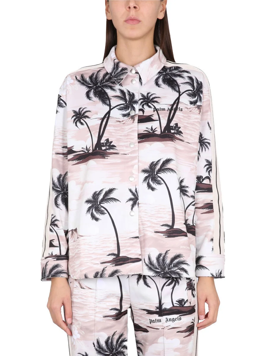 Palm Angels Women Island Print Shirt - 1