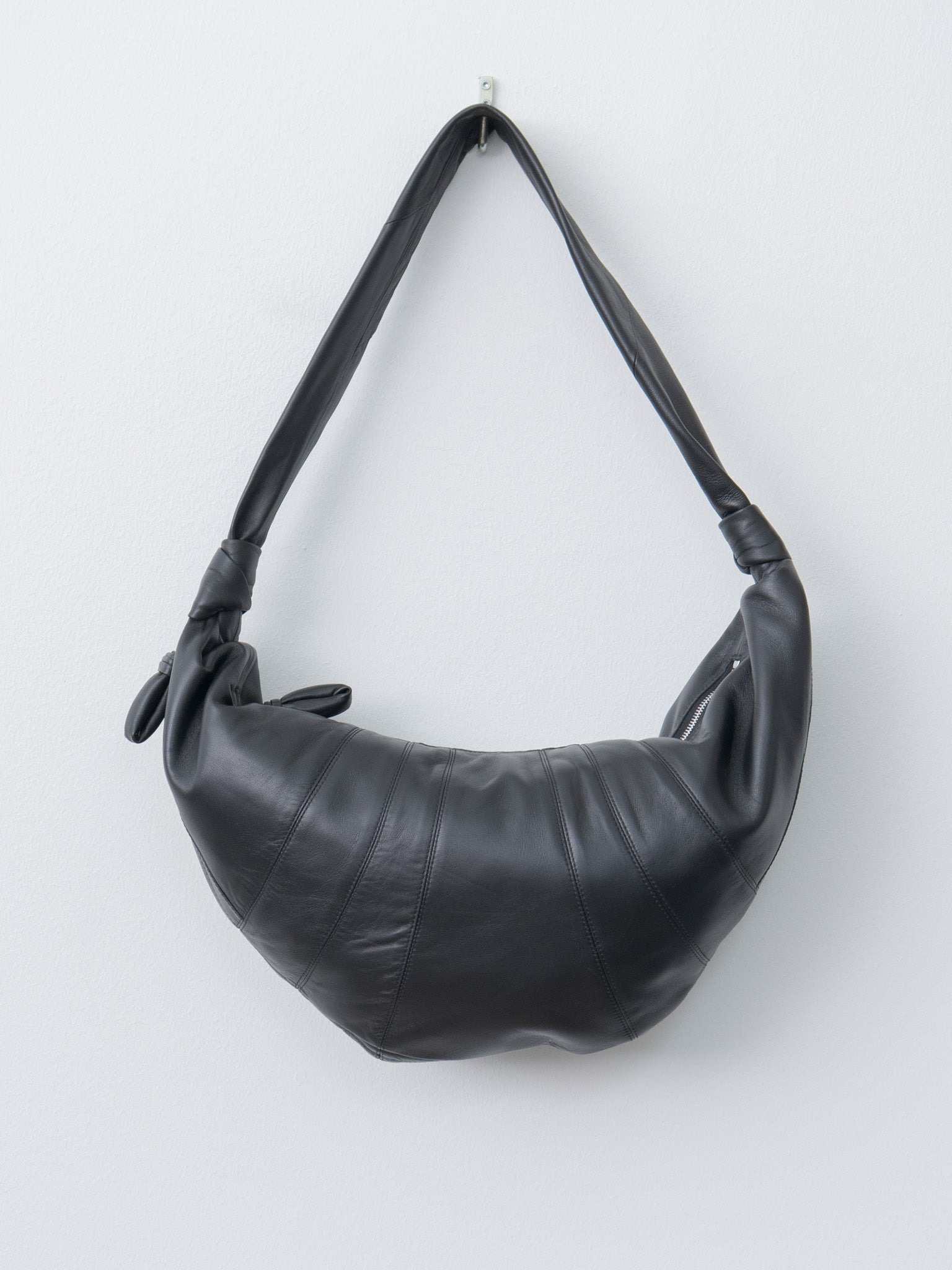 Large Croissant Bag - Black (soft nappa leather) - 10