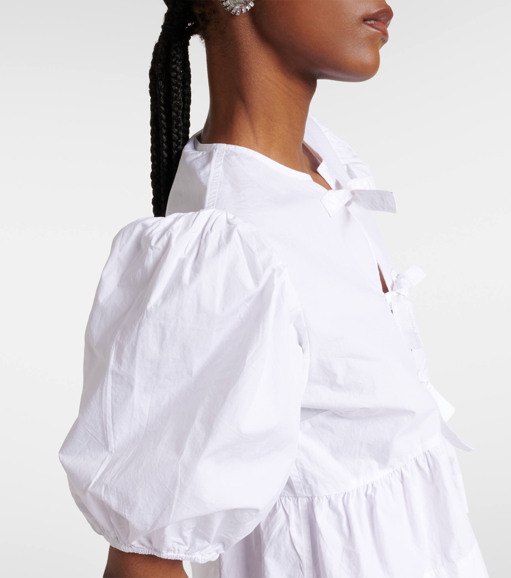 Bow-detail cotton poplin blouse - 5