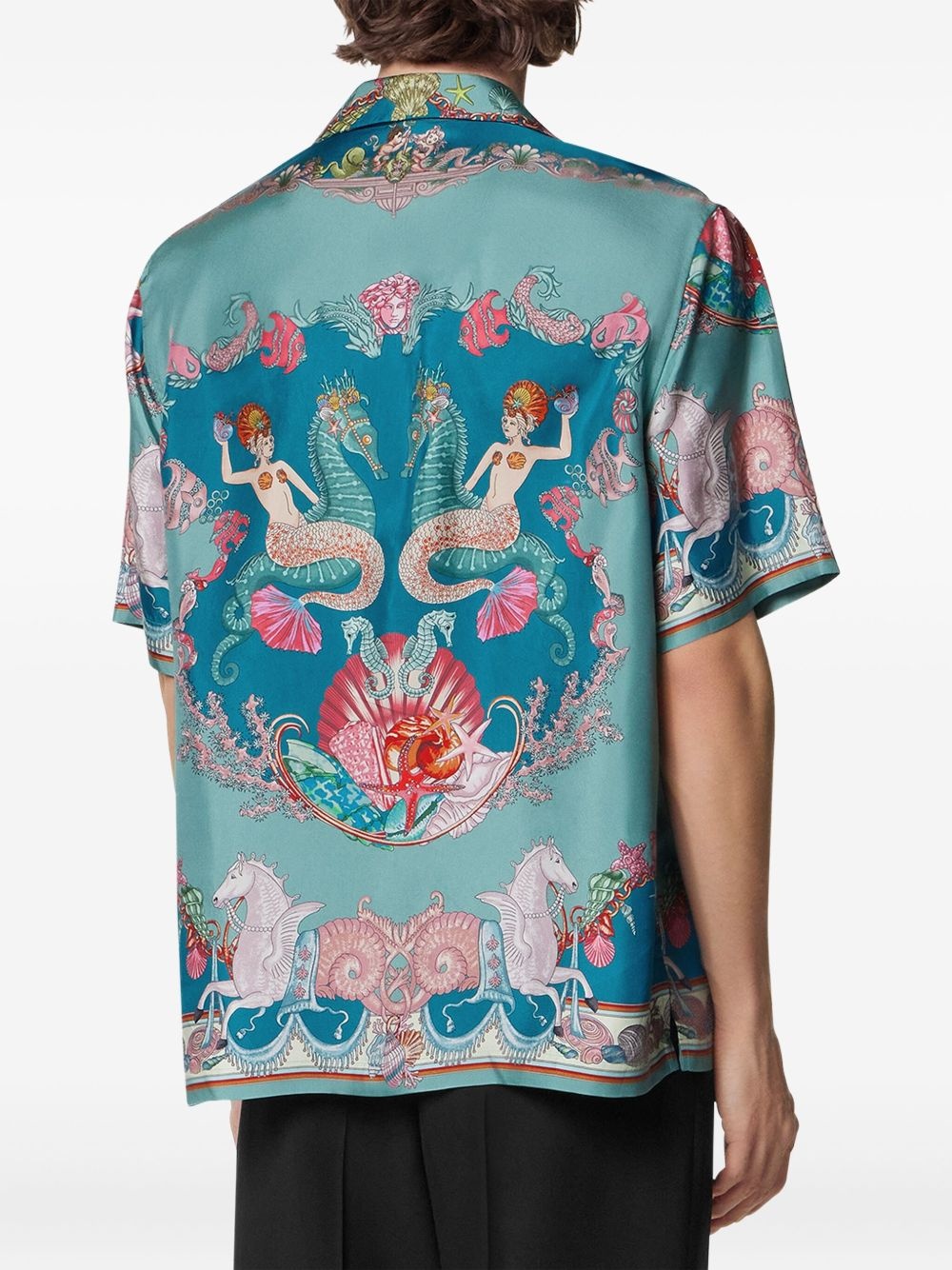 Coral Theatre silk short-sleeve shirt - 4