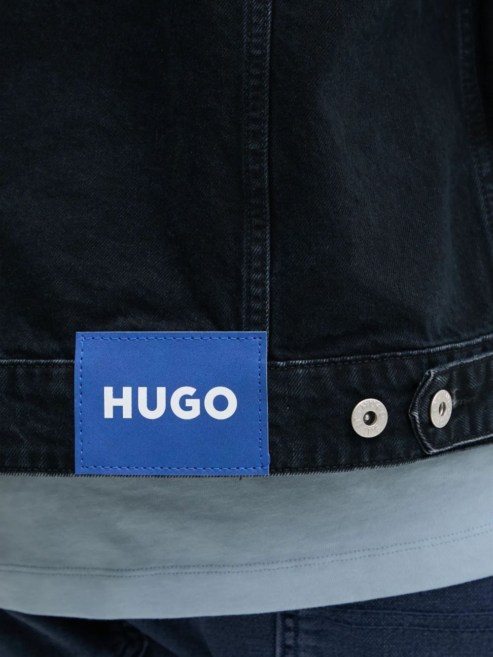 logo-plaque denim jacket - 5