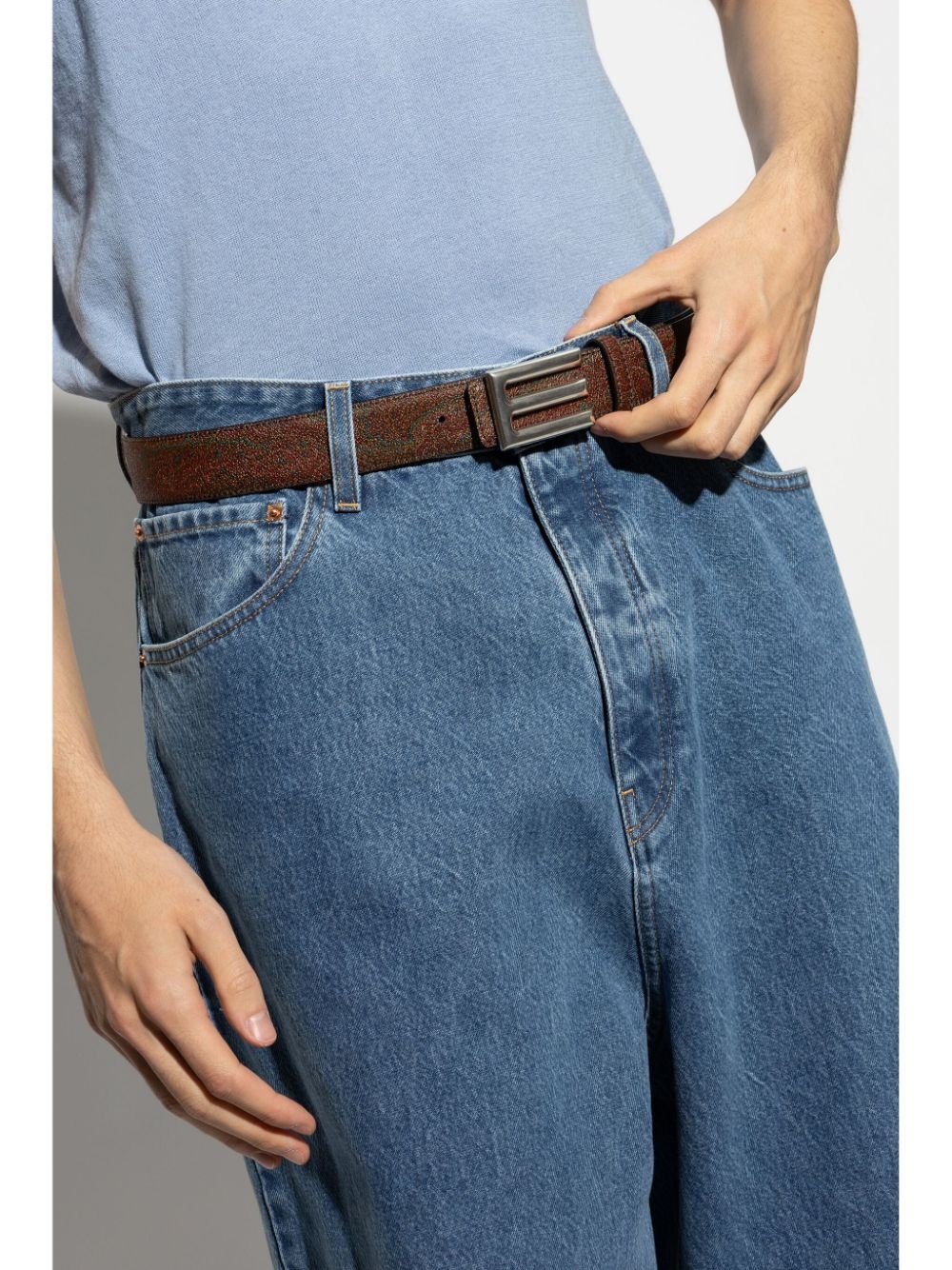 logo-buckle belt - 3