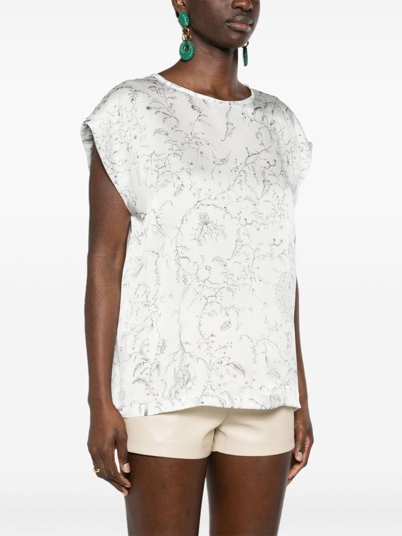 Fabula-print silk satin blouse 3