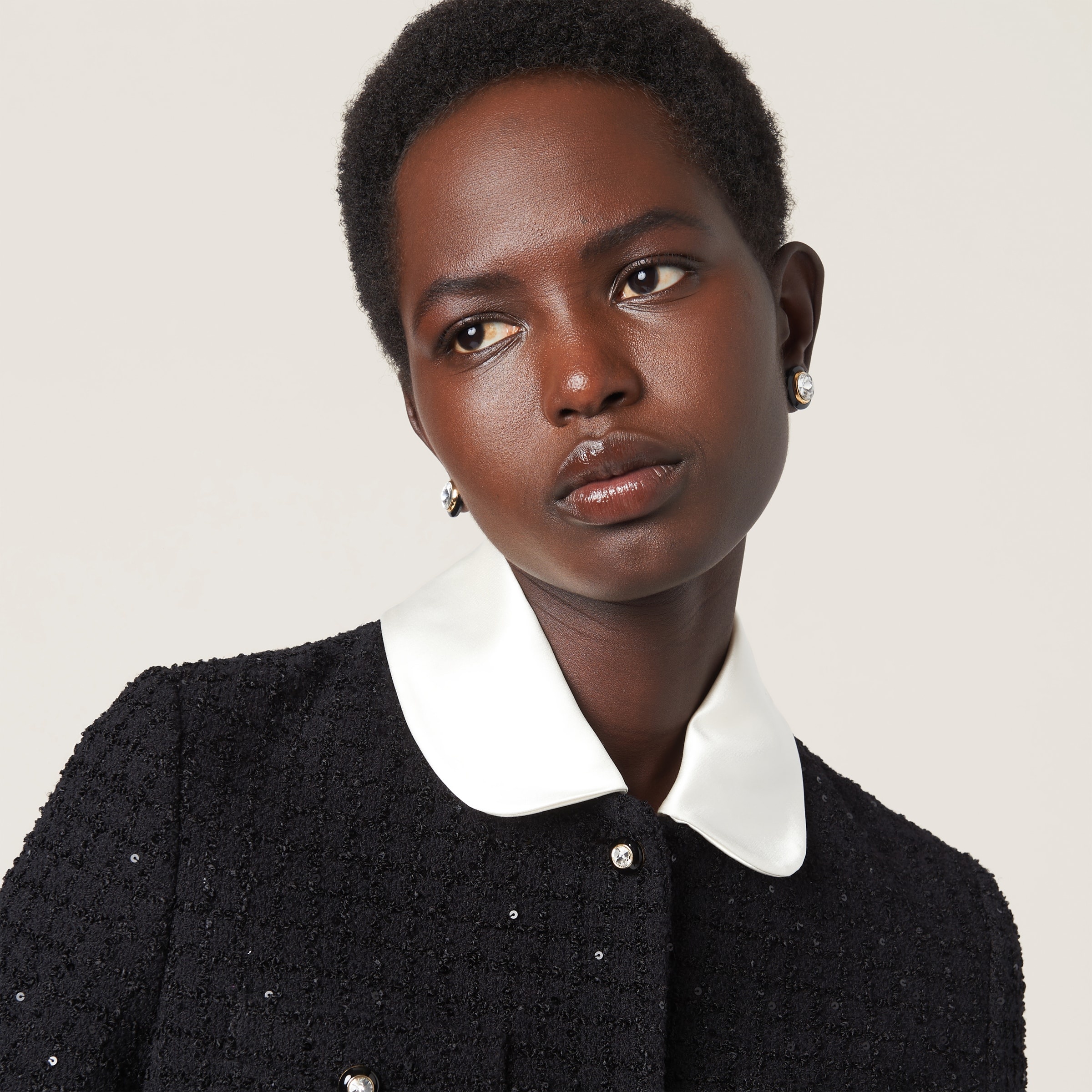 Single-breasted bouclé jacket - 4