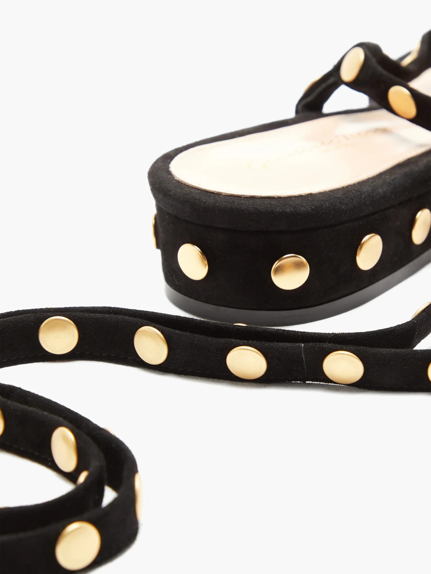 Wraparound studded suede sandals - 2