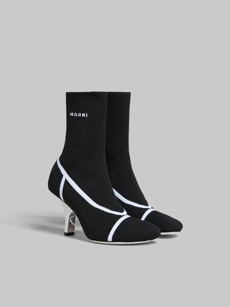 Marni BLACK STRETCH KNIT FANCY SOCK BOOT outlook