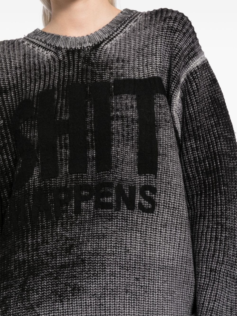 reverse-printed wool jumper - 5
